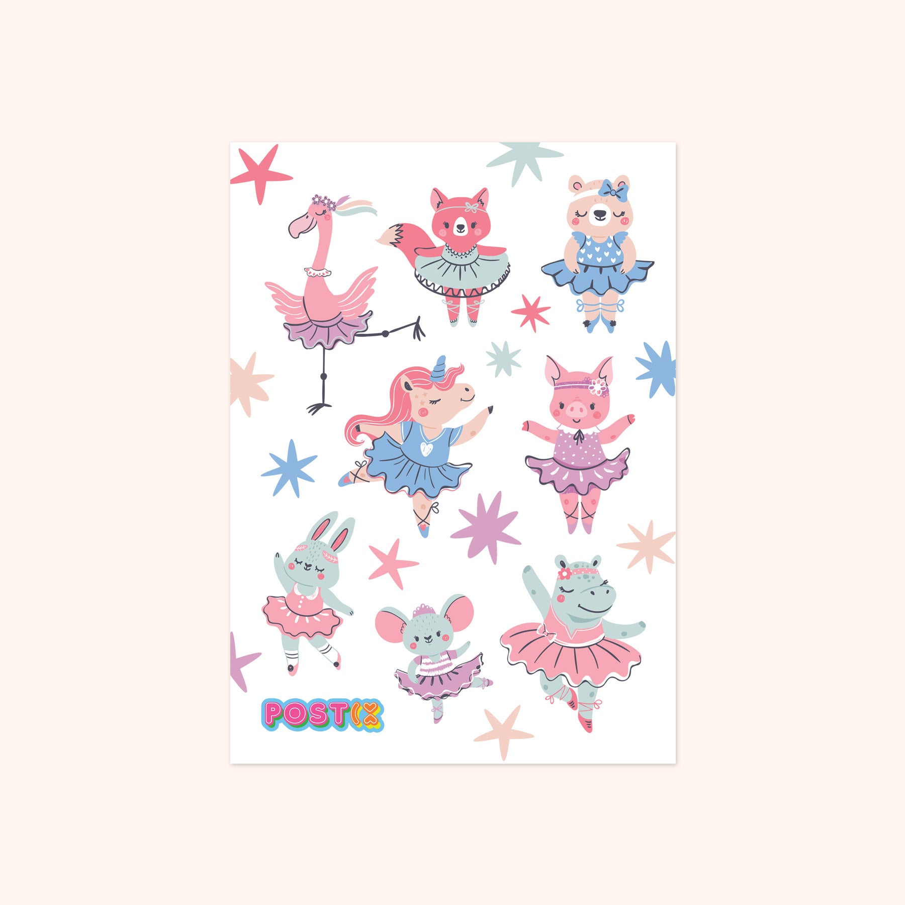  Animals' School of Ballet A6 Sticker Sheet、mySite、ghnorth