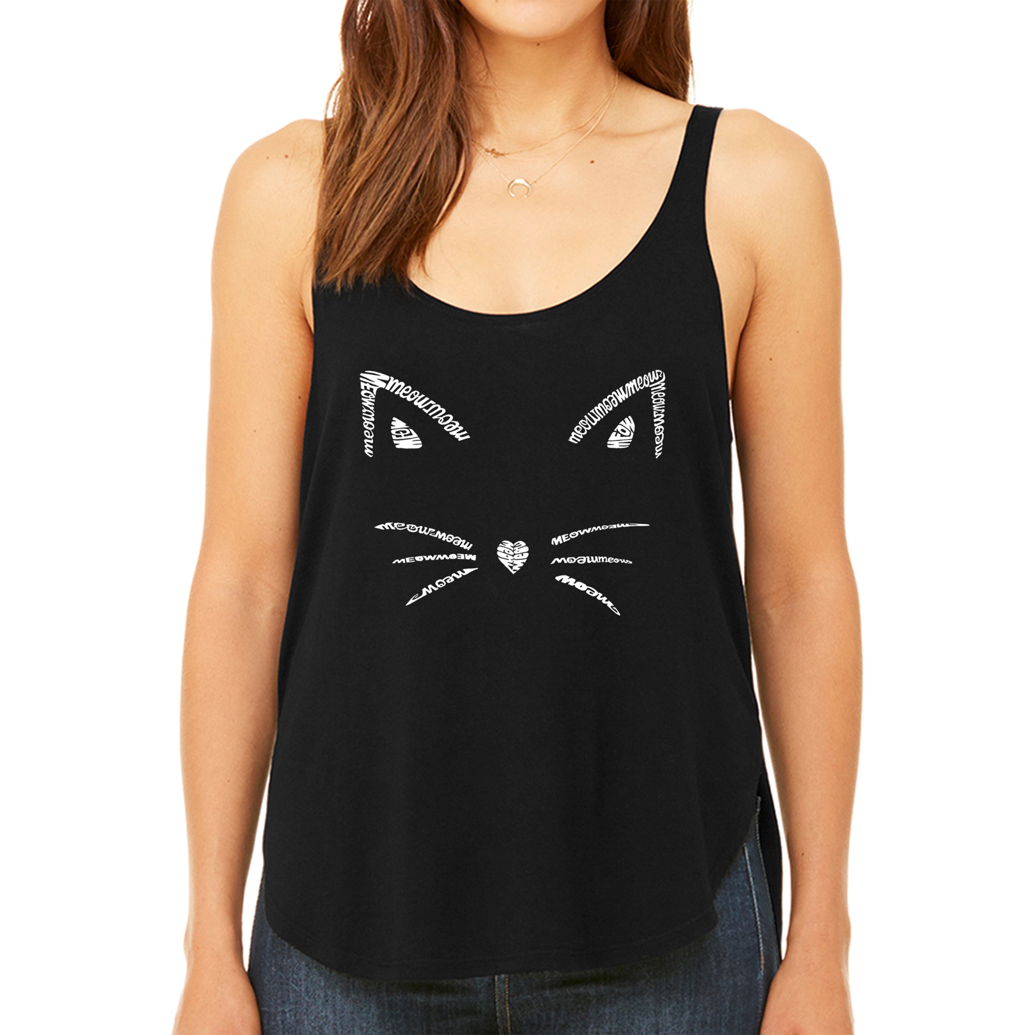 Whiskers - Women's Premium Word Art Flowy Tank Top、mySite、camillekostekn