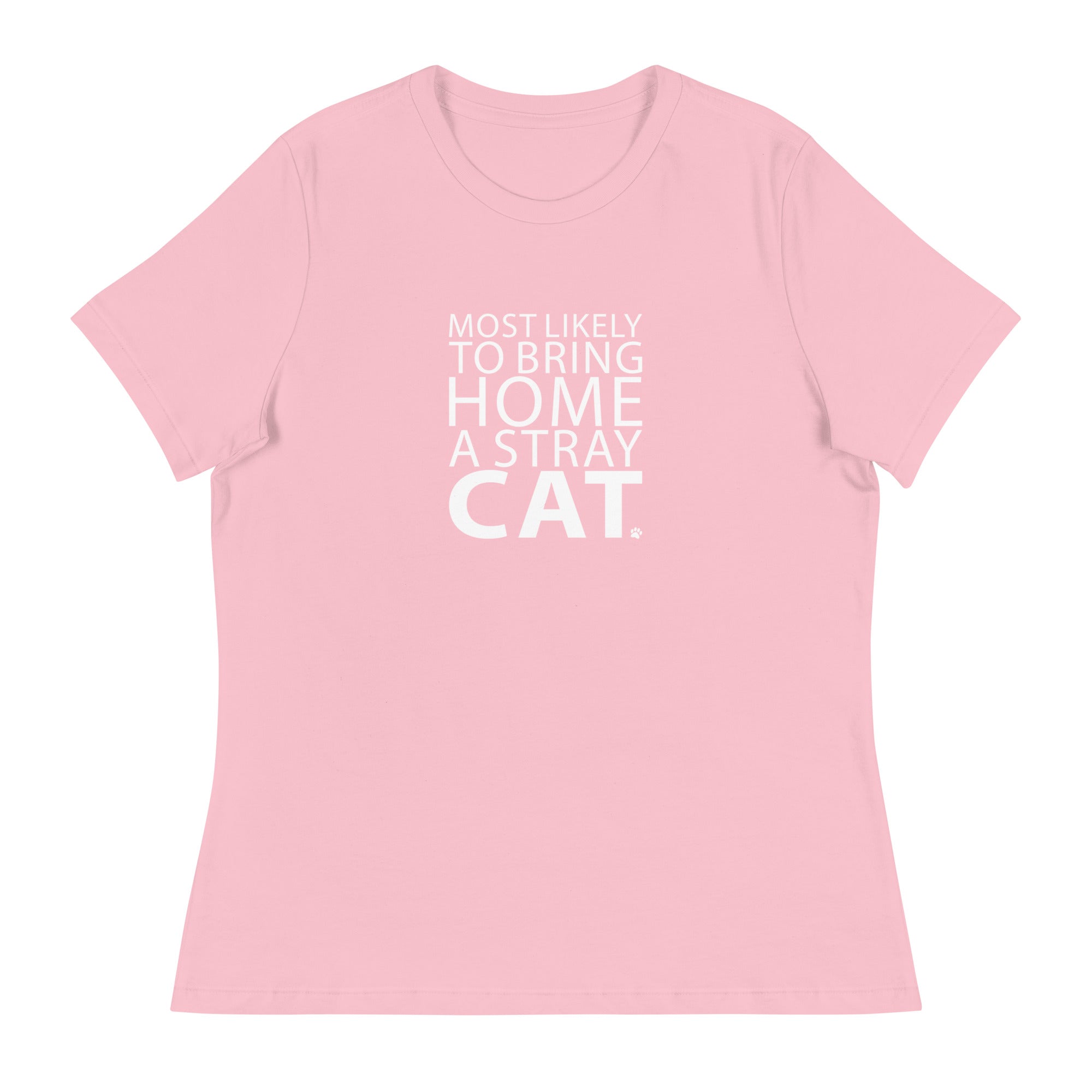 Most Likely To Bring Home A Stray Cat Women's Relaxed T-Shirt、mySite、camillekostekn