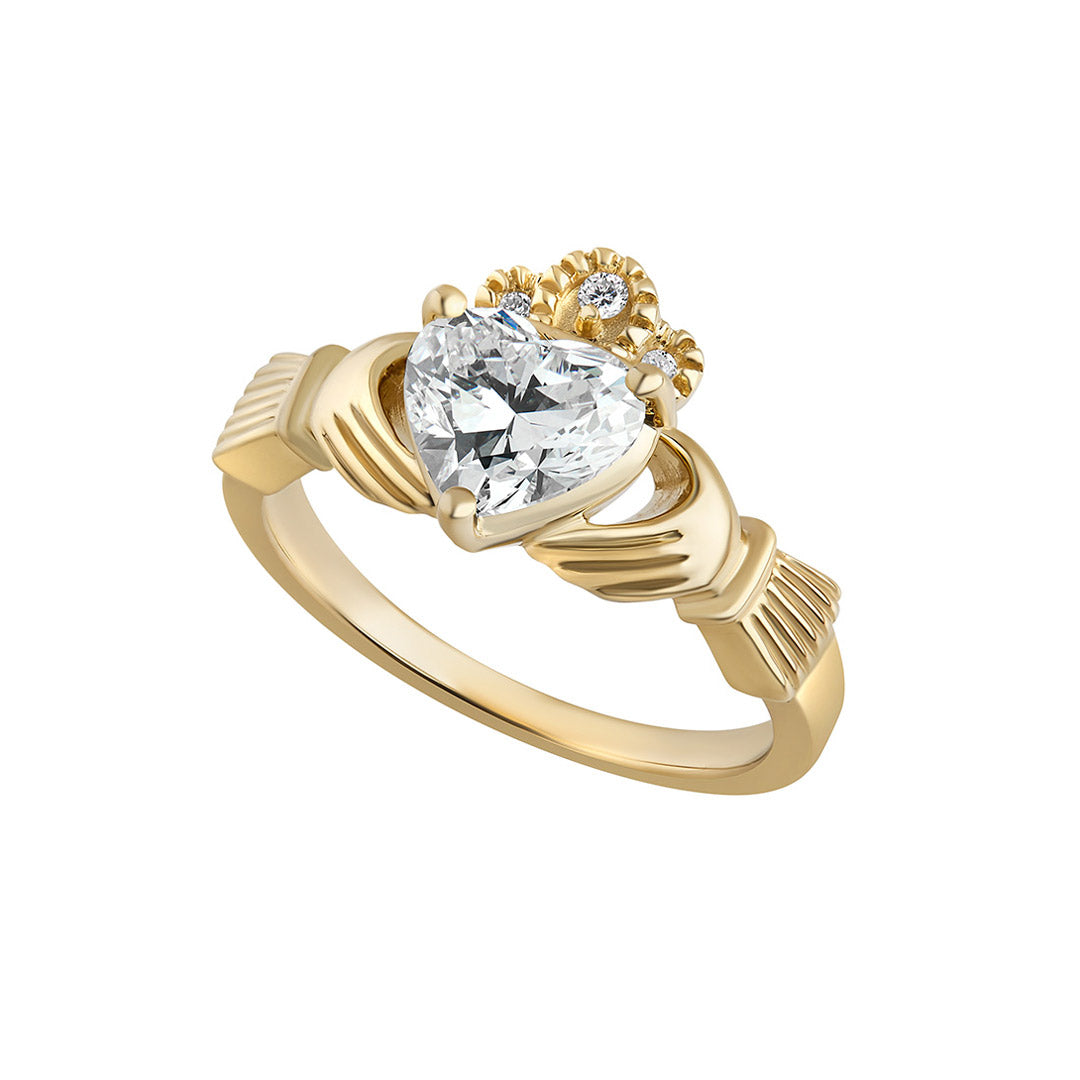  Lab Grown Diamond Claddagh Ring