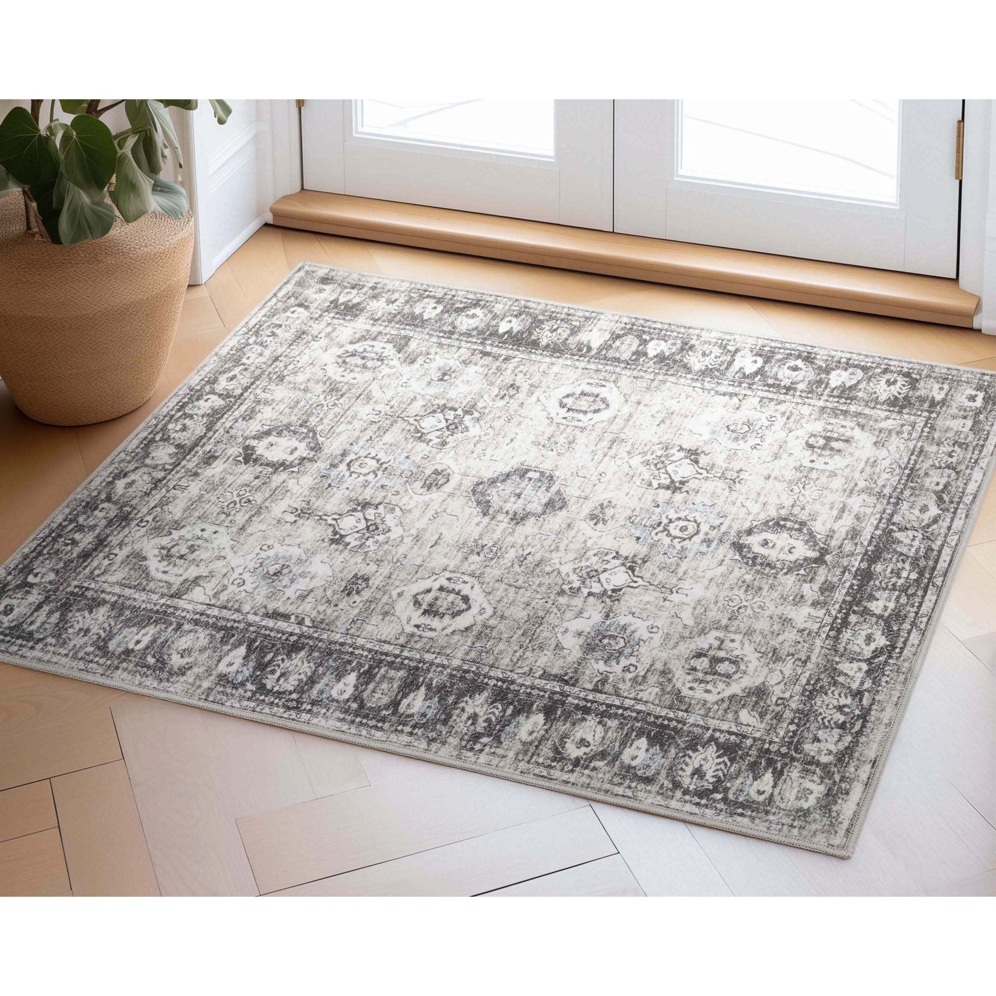 Elle Basics Intrigue Easy-Clean Washable Rug - Durable, Non-Slip, Low-Profile Design for Home Comfort、mySite、gigharbornorthrealestate