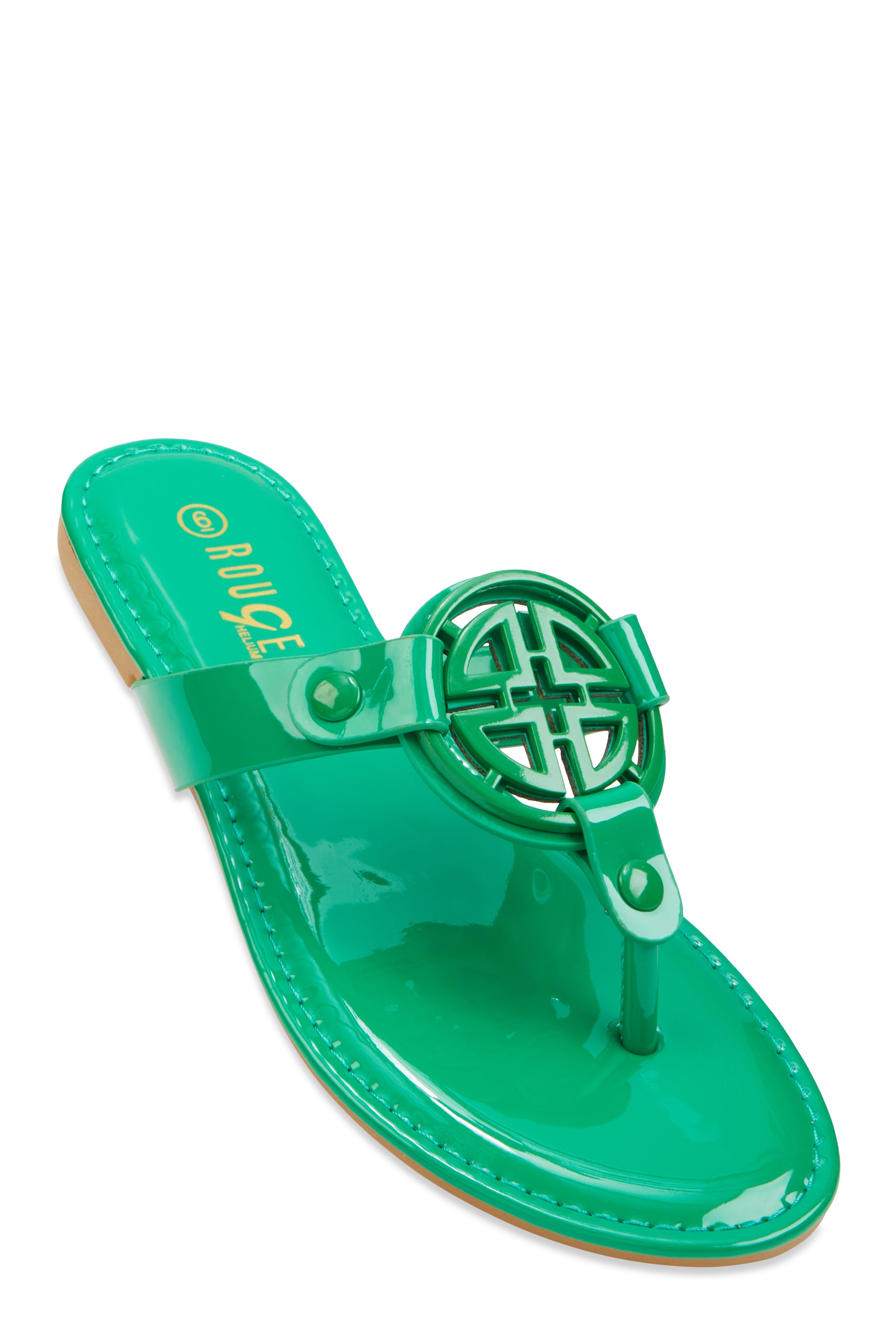 Geometric Pendant Thong Slide Sandals、mySite、camillekostekn