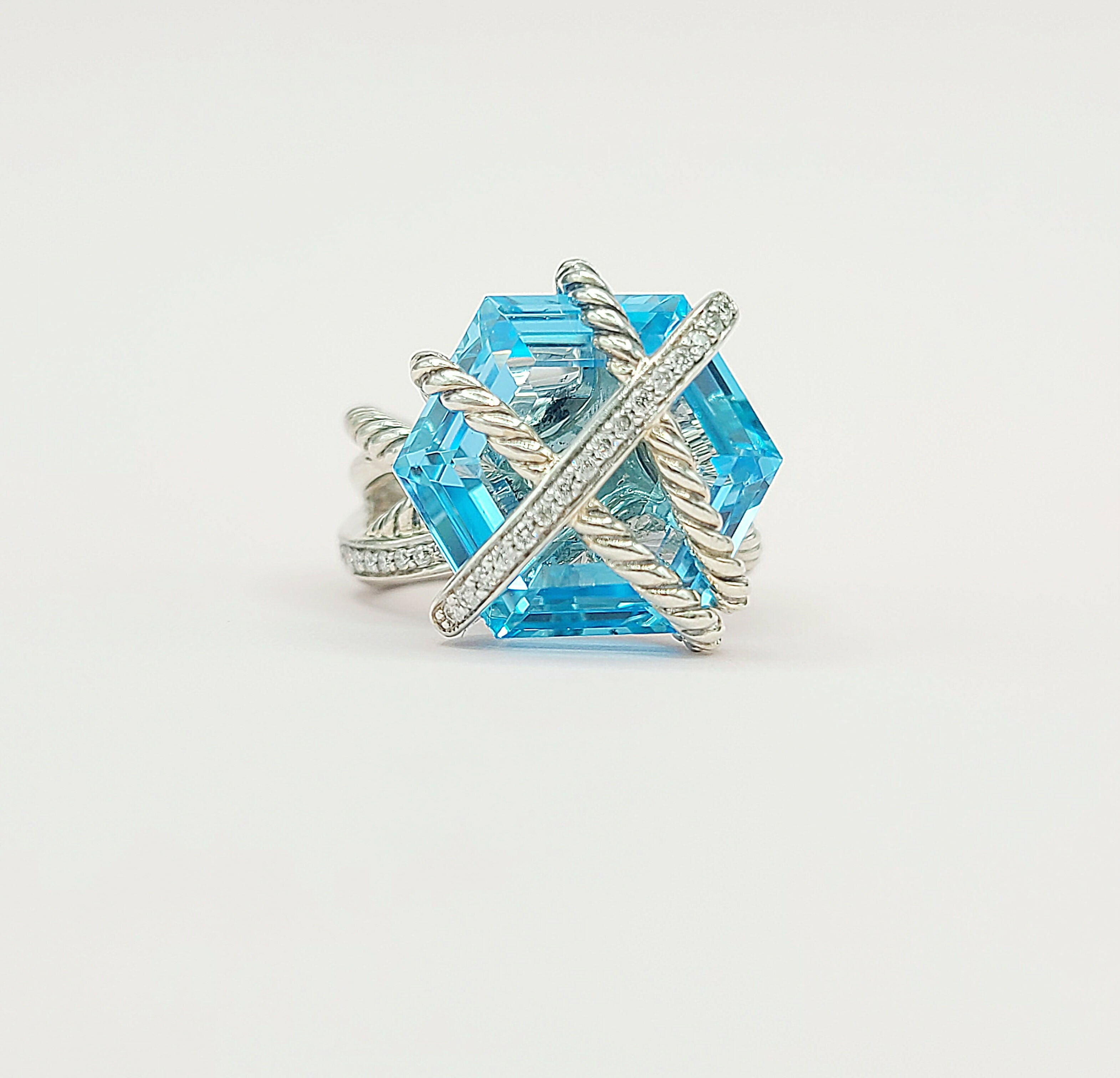 David Yurman Cable Wrap Ring 鈥?Blue Topaz & Diamond、mySite、hinf8tx79