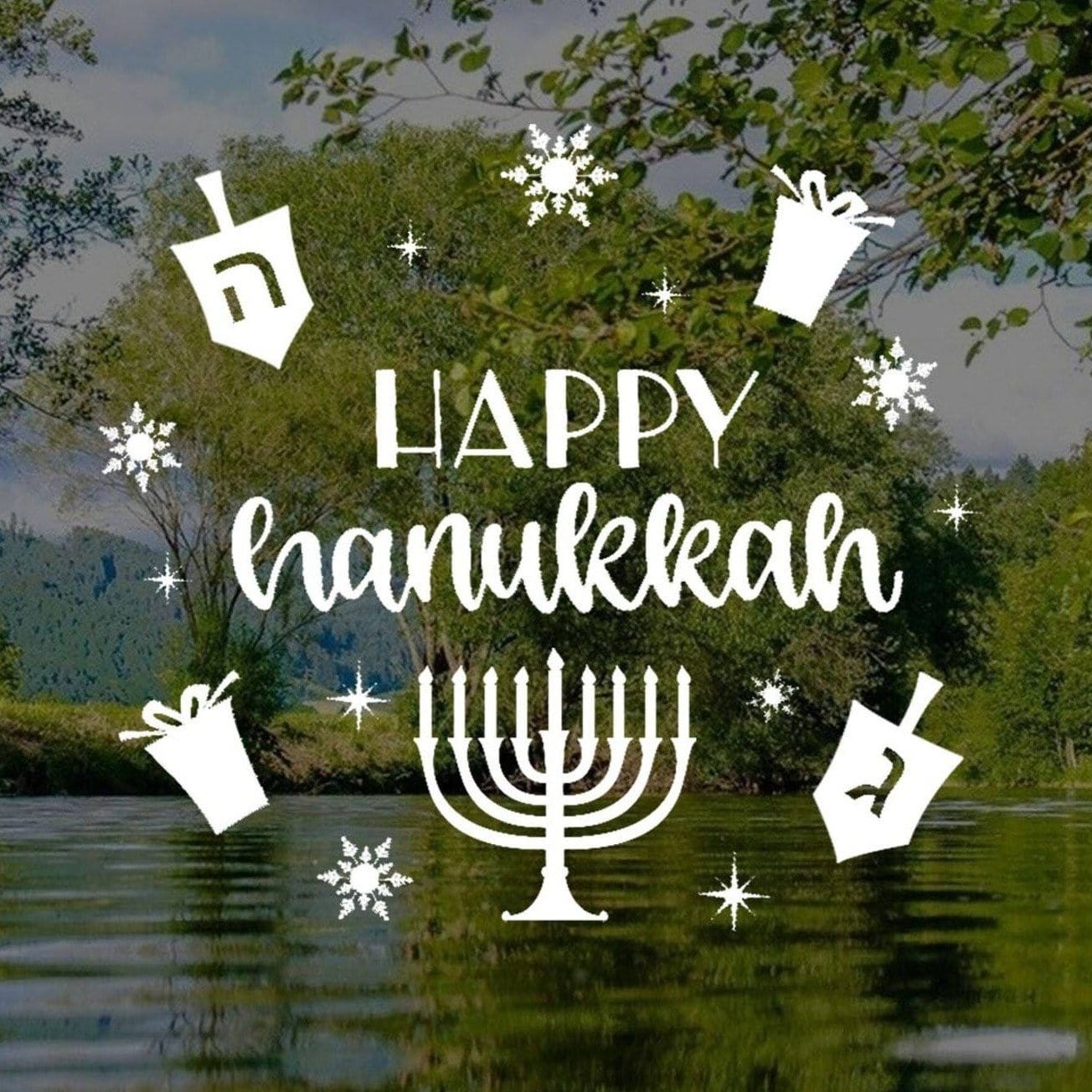 Happy Hanukkah Window Wall Decal、mySite、topwebapps