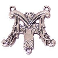 Virgin Mary with Cross Center - Shape of M for Mary - Pewter Rosary triangle (2.5x2cm - 1x0.8 inches)、mySite、topwebapps