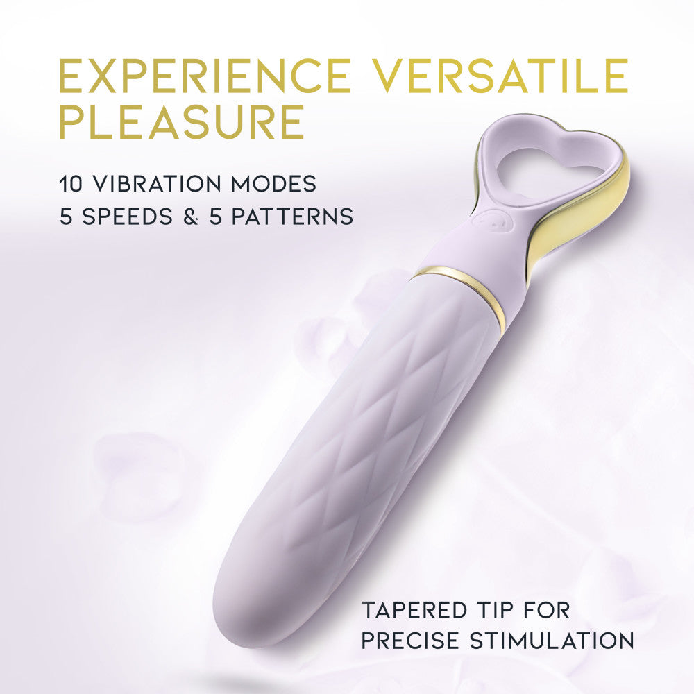 Delice™ By Blush® | Heartthrob Silicone Bullet Vibrator With Heart-Shaped Handle – Lavender Love、mySite、bottomscart