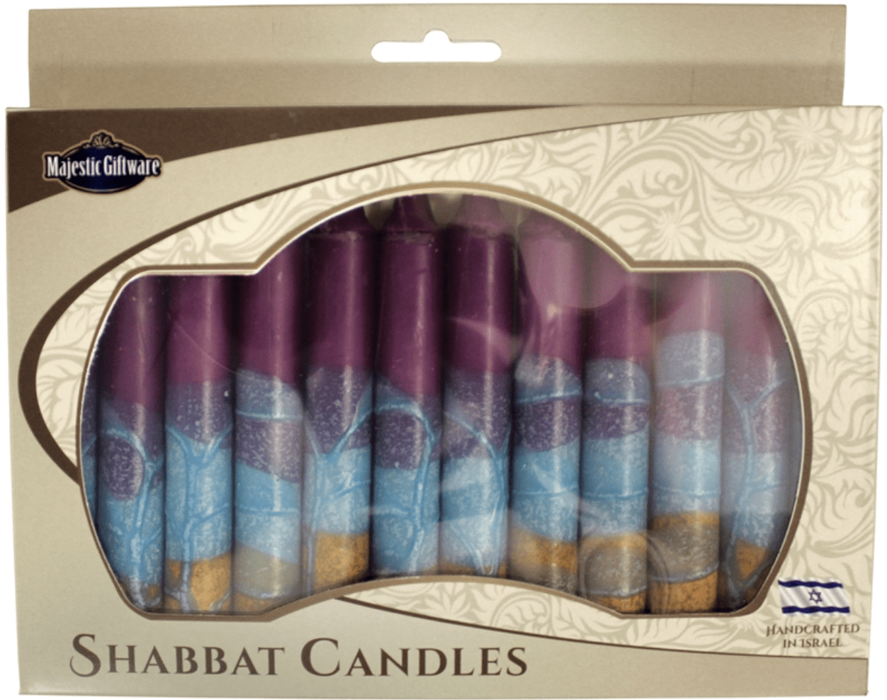 Israeli Hand-Crafted Violet Shabbat Candles | Set of 12、mySite、topwebapps