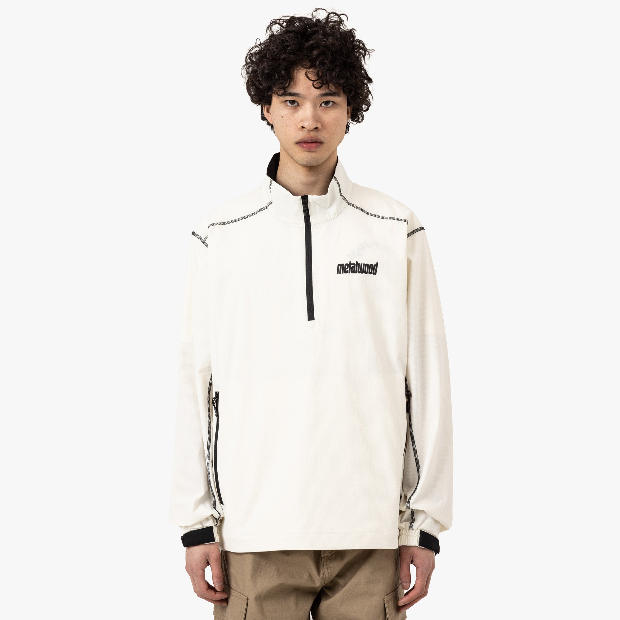  Metalwood Tech 1/4 Zip Pullover Jacket / White、mySite、merchandisen