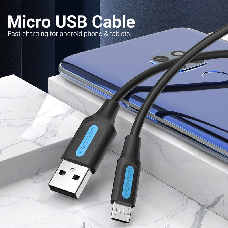 Vention USB 2.0 A Male to Micro-B Male 3A Cable、mySite、fannypackpong