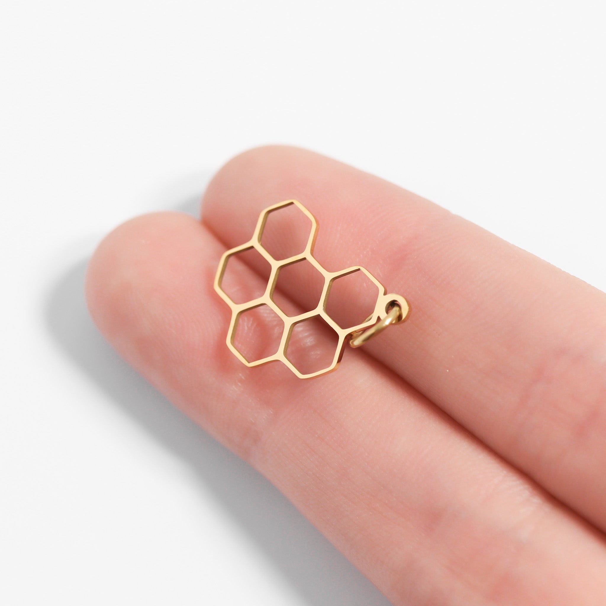 18K Gold PVD Stainless Steel Honeycomb Charm / PDL0197、mySite、dreamappss