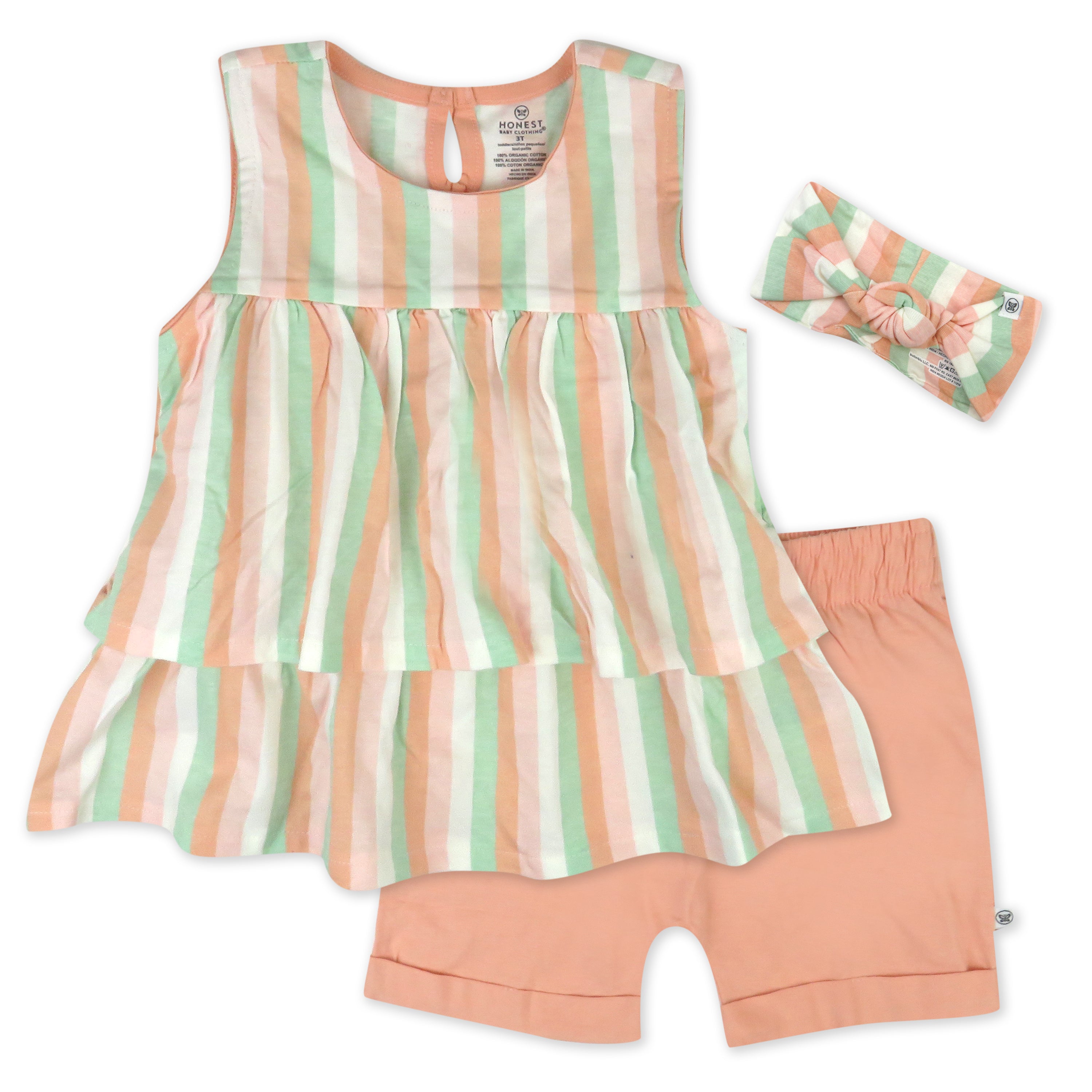  Toddler 3-Piece Ruffle Top, Short and Headband Set、mySite、layawaytickets