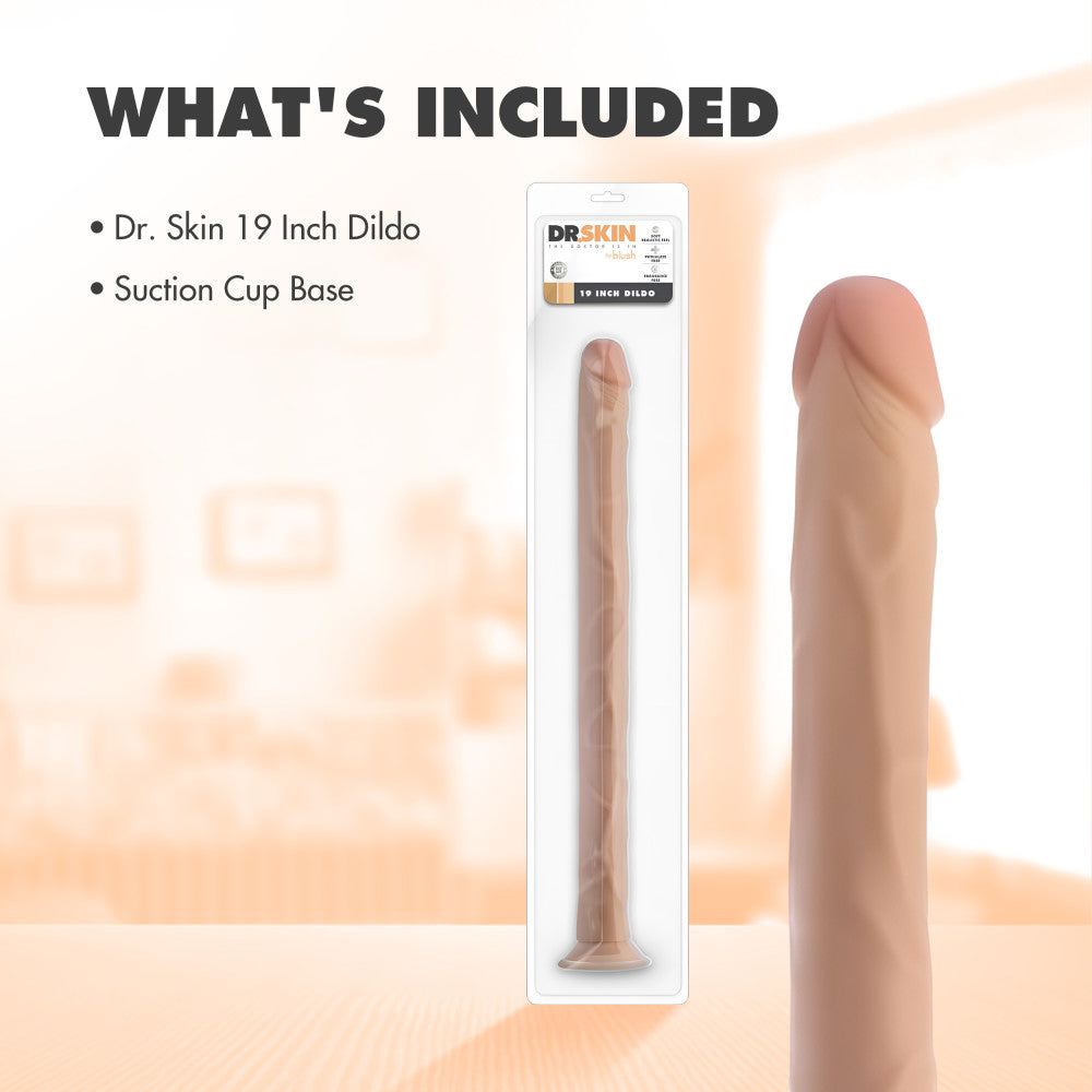 Dr. Skin By Blush® | 19 Inch Long Realistic Dildo -Beige、mySite、bottomscart