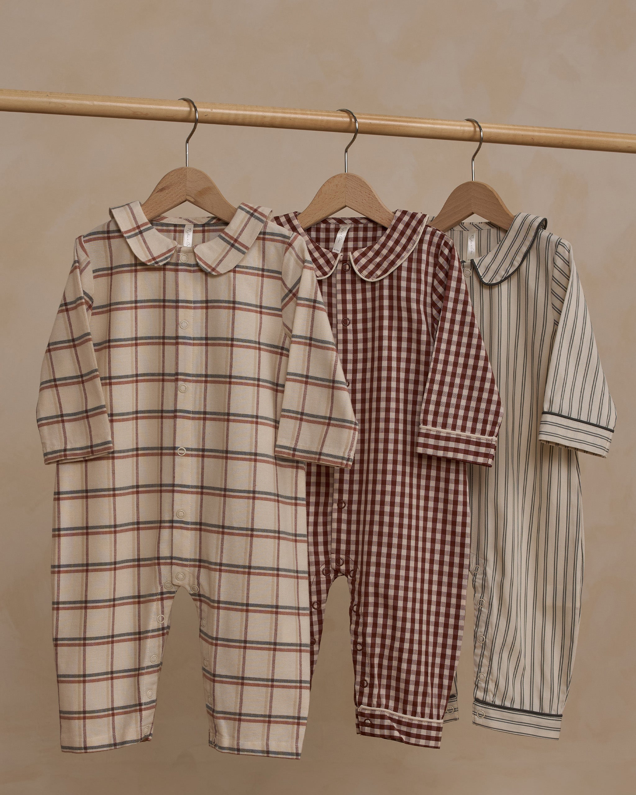  Baby Pajama Romper || Forest Pinstripe、mySite、layawaytickets
