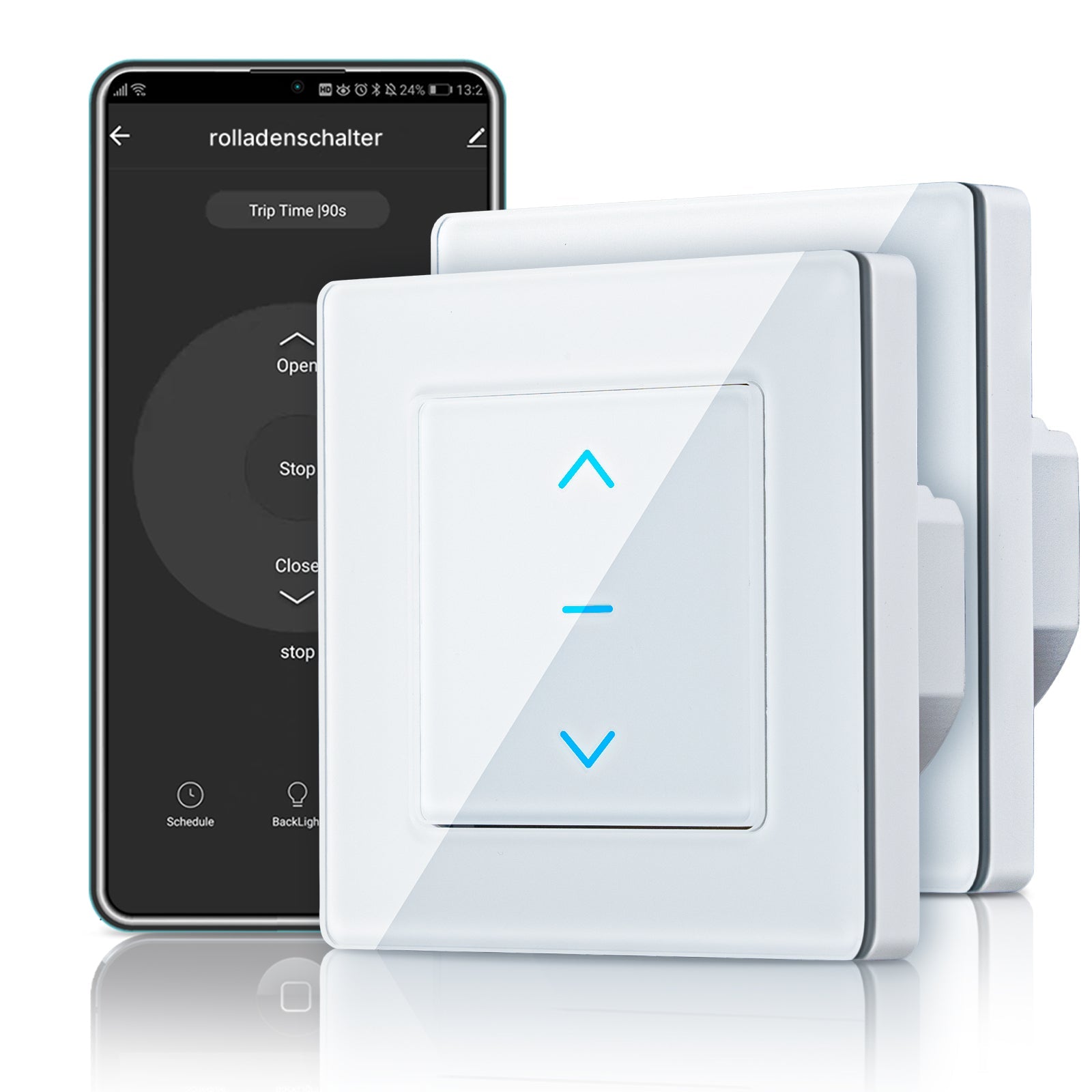 WiFi Touch Smart Curtain Switch Design for Motorized Curtains and Roller Blinds EU、mySite、fannypackpong