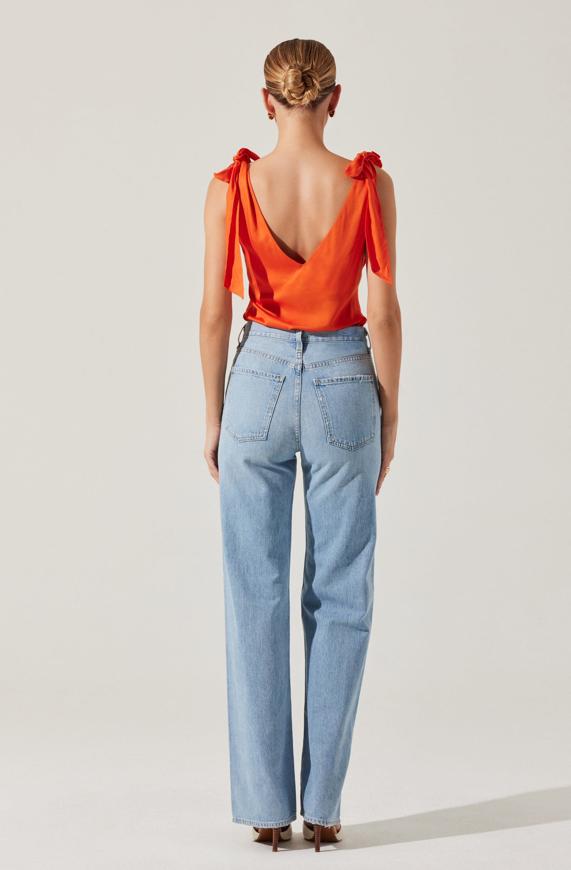 Allexina Satin Cowl Neck Top、mySite、solidvoid