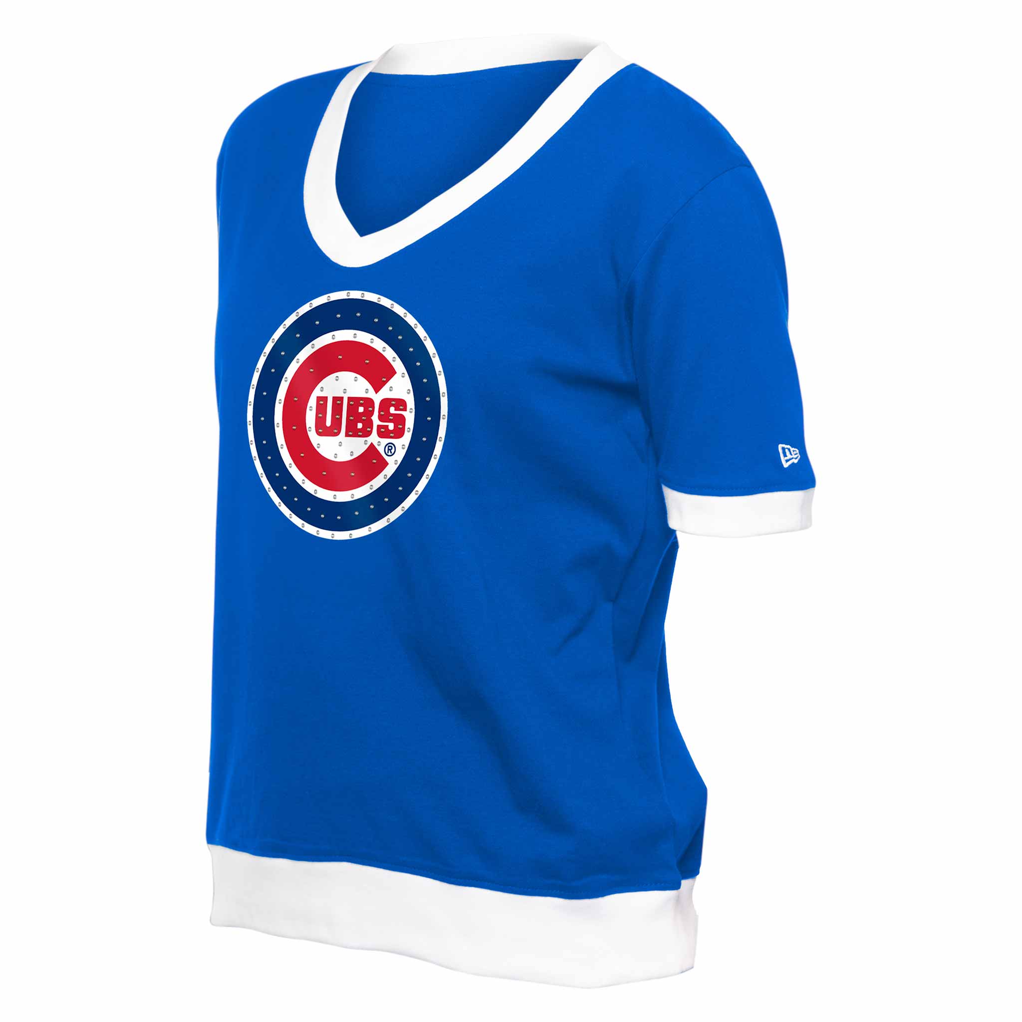 Chicago Cubs Women's New Era Bullseye Ribbed T Shirt、mySite、vikingsvslions