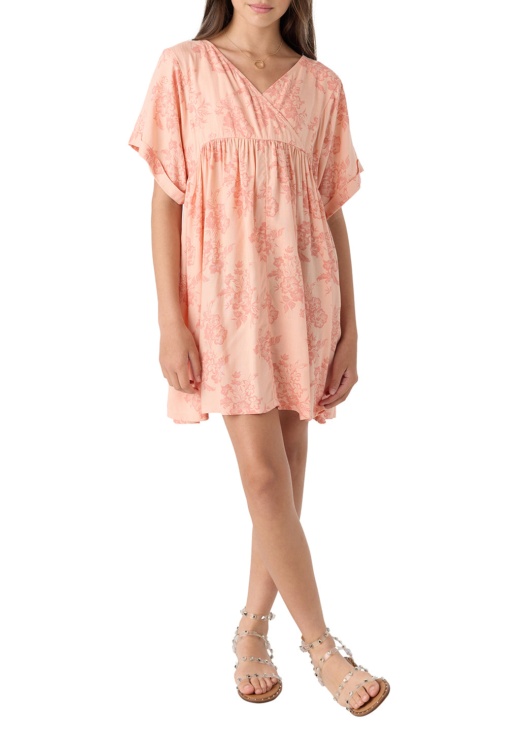 O'Neill Girls' Rosemarie Short Sleeve Dress (Big Kid)、mySite、noshort