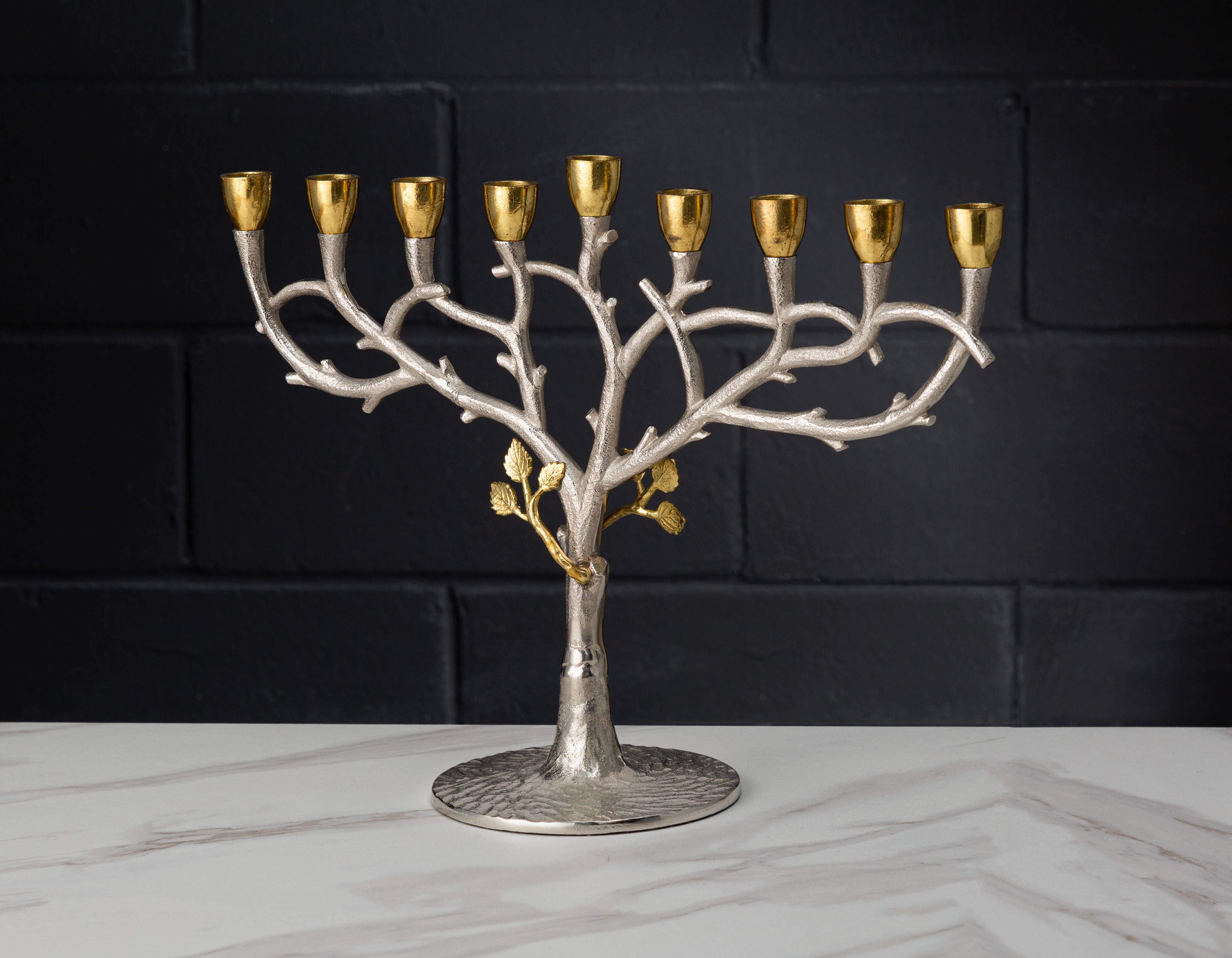Two-Tone Menorah with Leaf Design、mySite、topwebapps