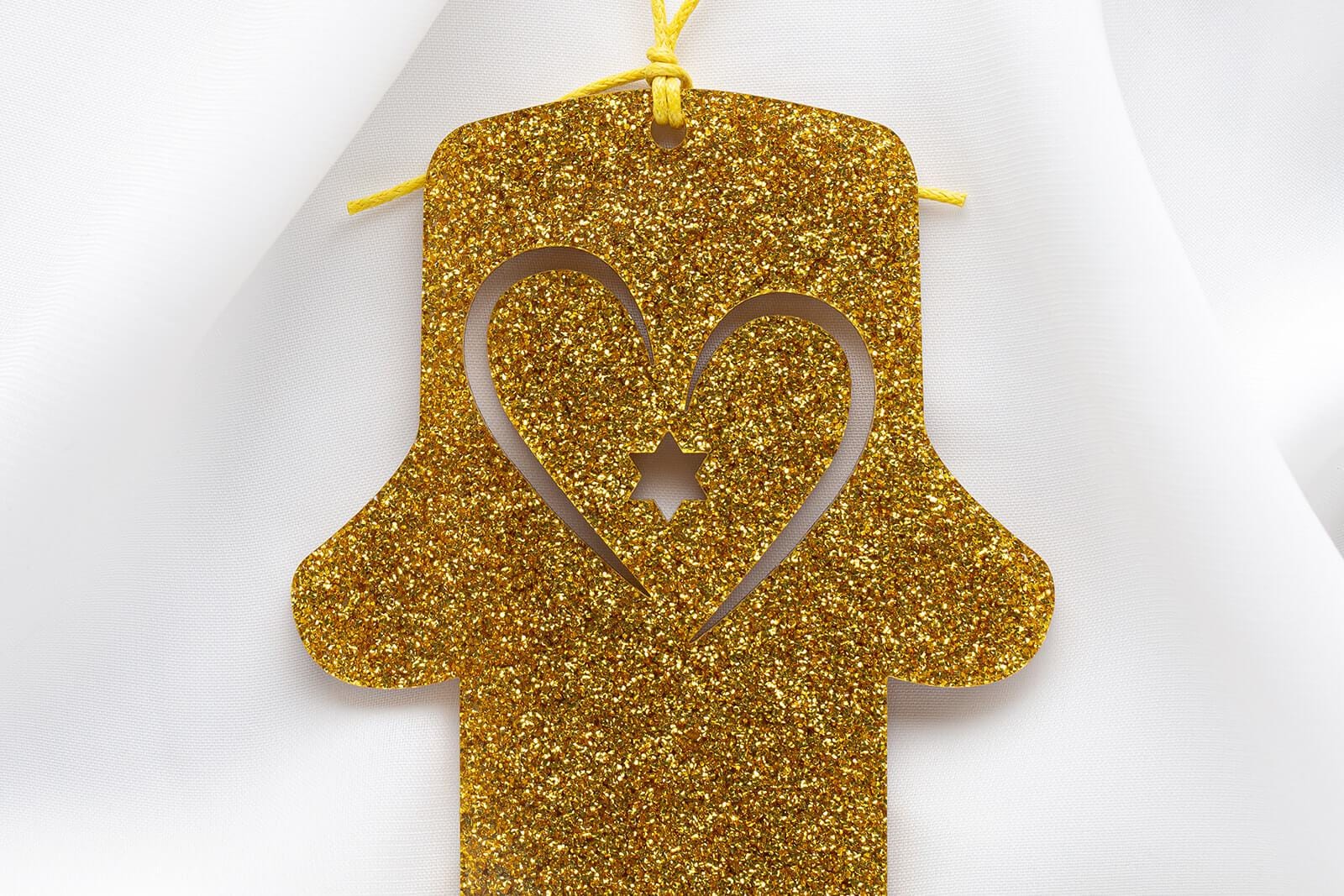 Petite Wall Hamsa with Heart - Gold Glitter、mySite、topwebapps