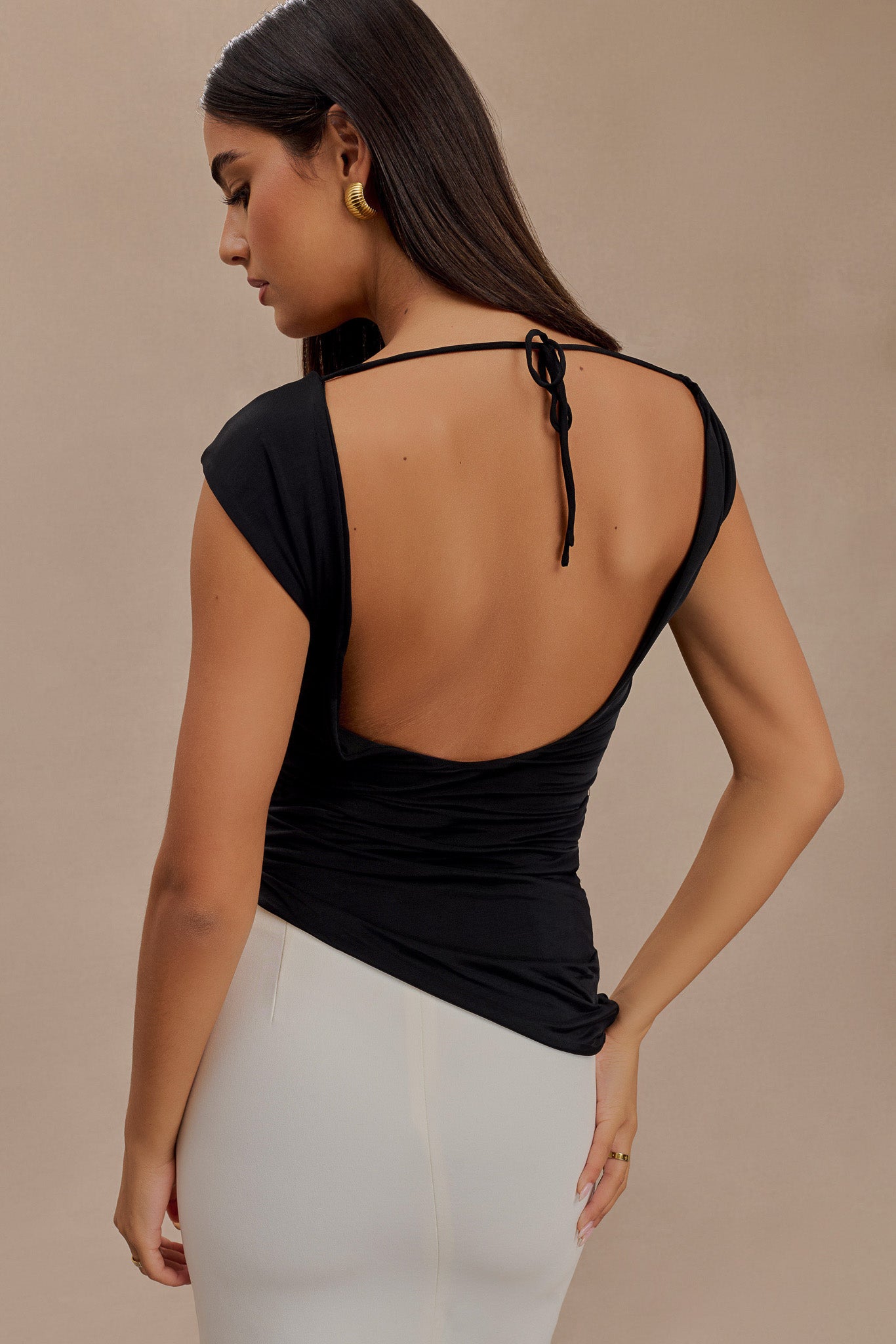 Prianyka Slinky Sleeveless Top - Black、mySite、solidvoid