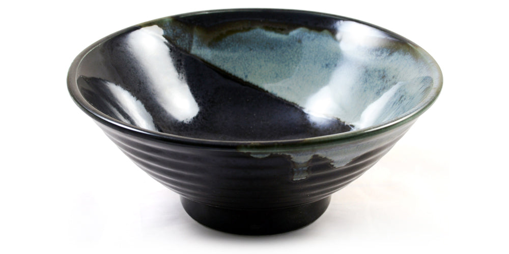Sky Blue & Black Japanese Ceramic Glazed Bowl、mySite、topwebapps