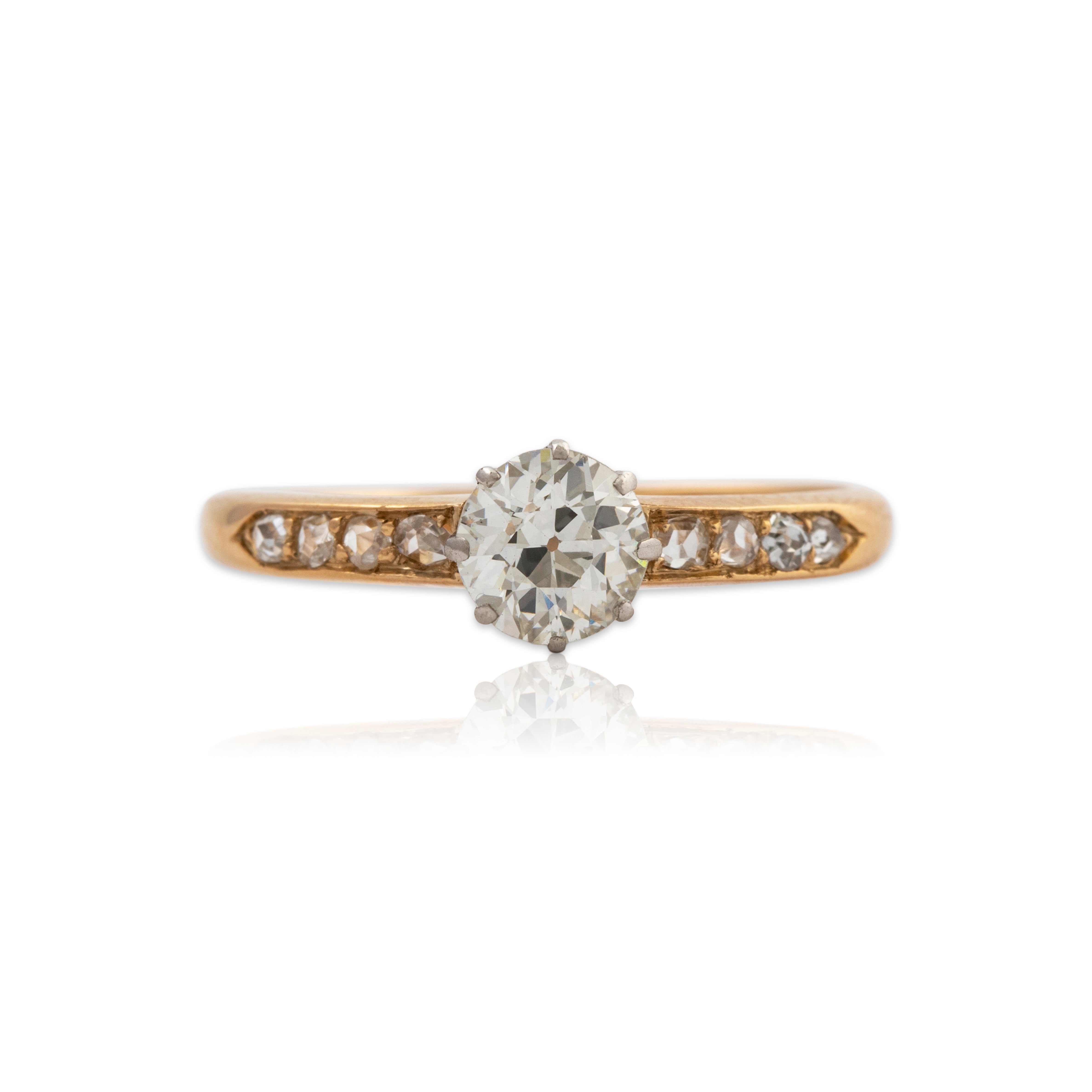Antique 14k Yellow Gold .834cttw Diamond Timeless Engagement Ring 8.00、mySite、hinf8tx79