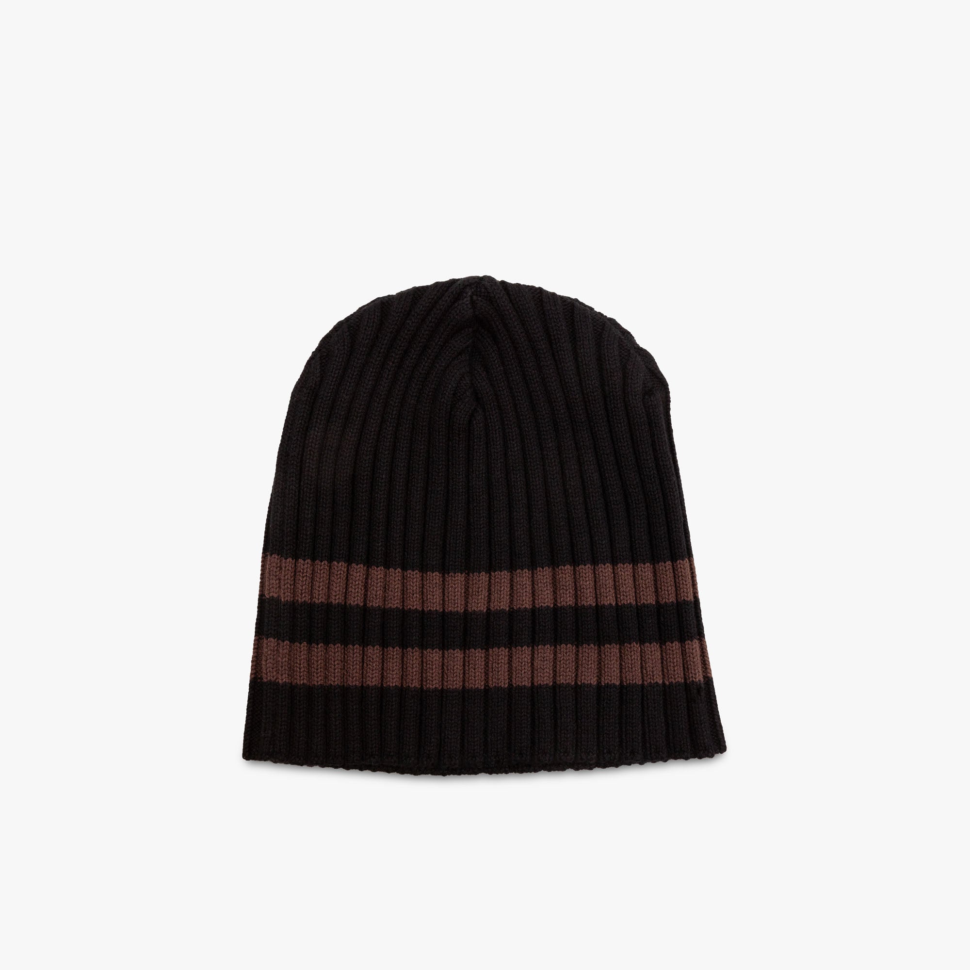  4YE Signature Thick Ribbed Patch Beanie / Black / Brown、mySite、merchandisen