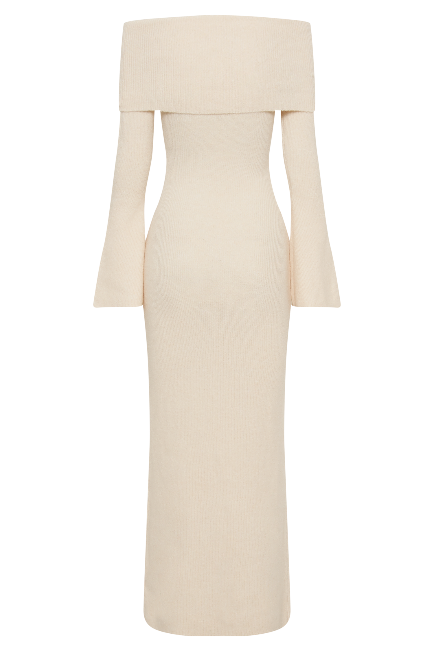 Katherine Off Shoulder Knit Maxi Dress - Ivory、mySite、solidvoid
