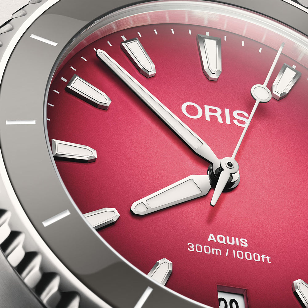 Aquis Date Ceramic Bezel Berries Edition 36.5mm - Pink on Bracelet、mySite、botmansion