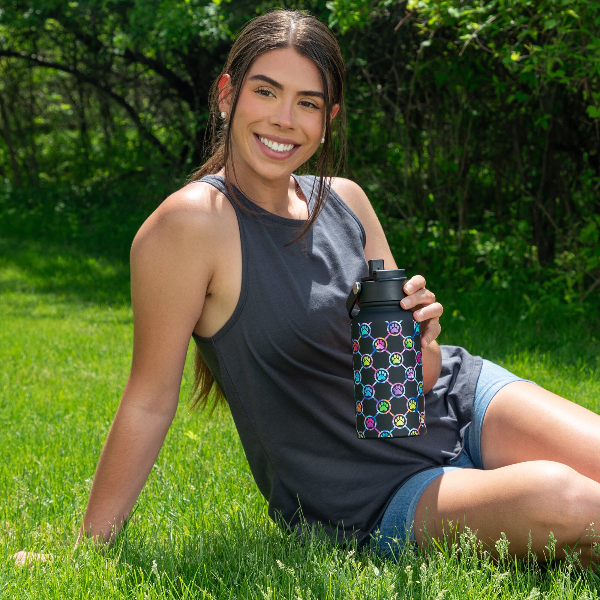 Double Wall Stainless Steel Paw Print Tumbler - 22 oz、mySite、camillekostekn