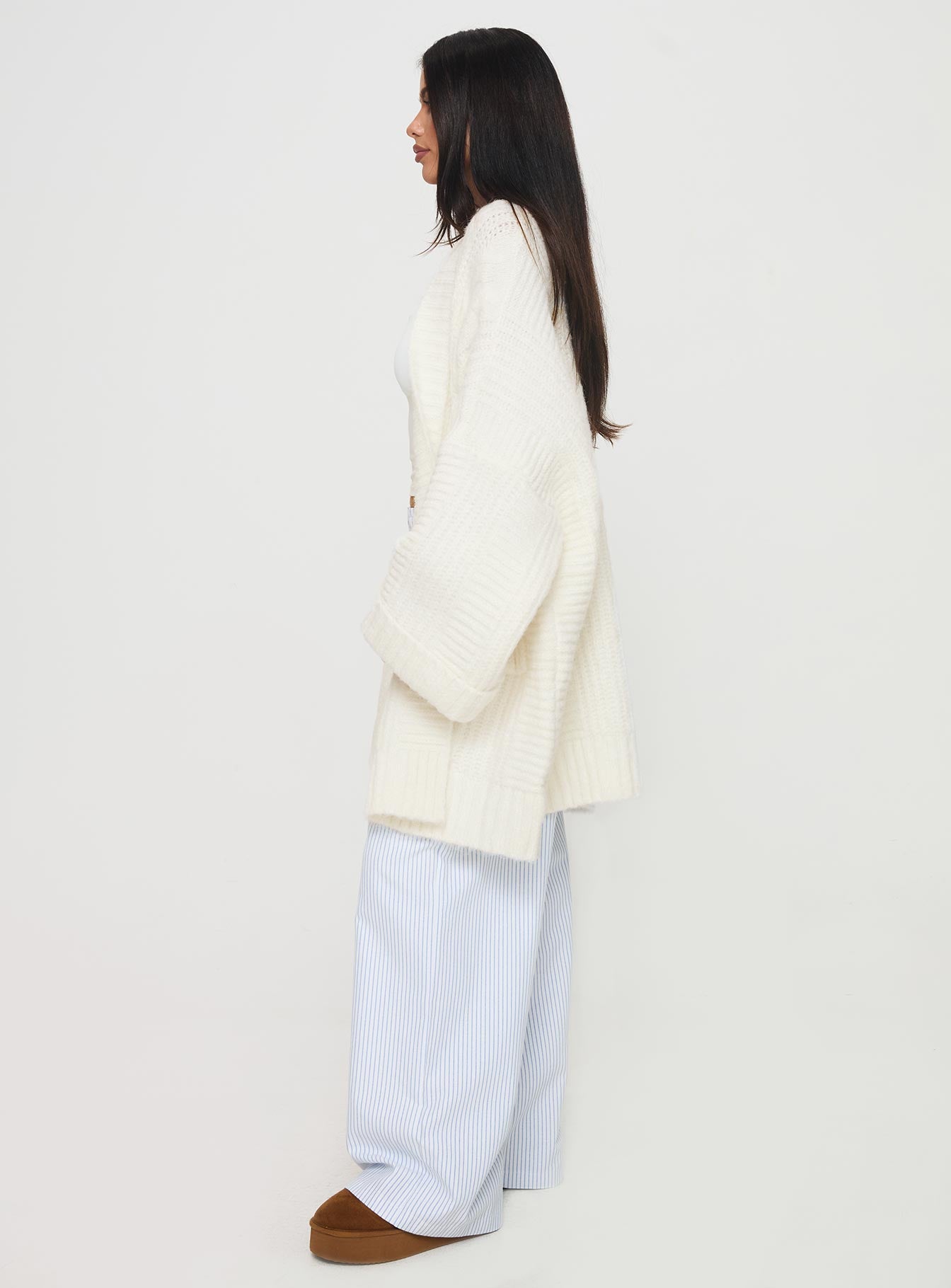 Paisleigh Cable Knit Cardigan Cream、mySite、solidvoid