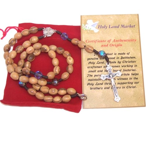 Top quality olive wood beads Rosary / Necklace with Crystal glass beads - com...、mySite、topwebapps