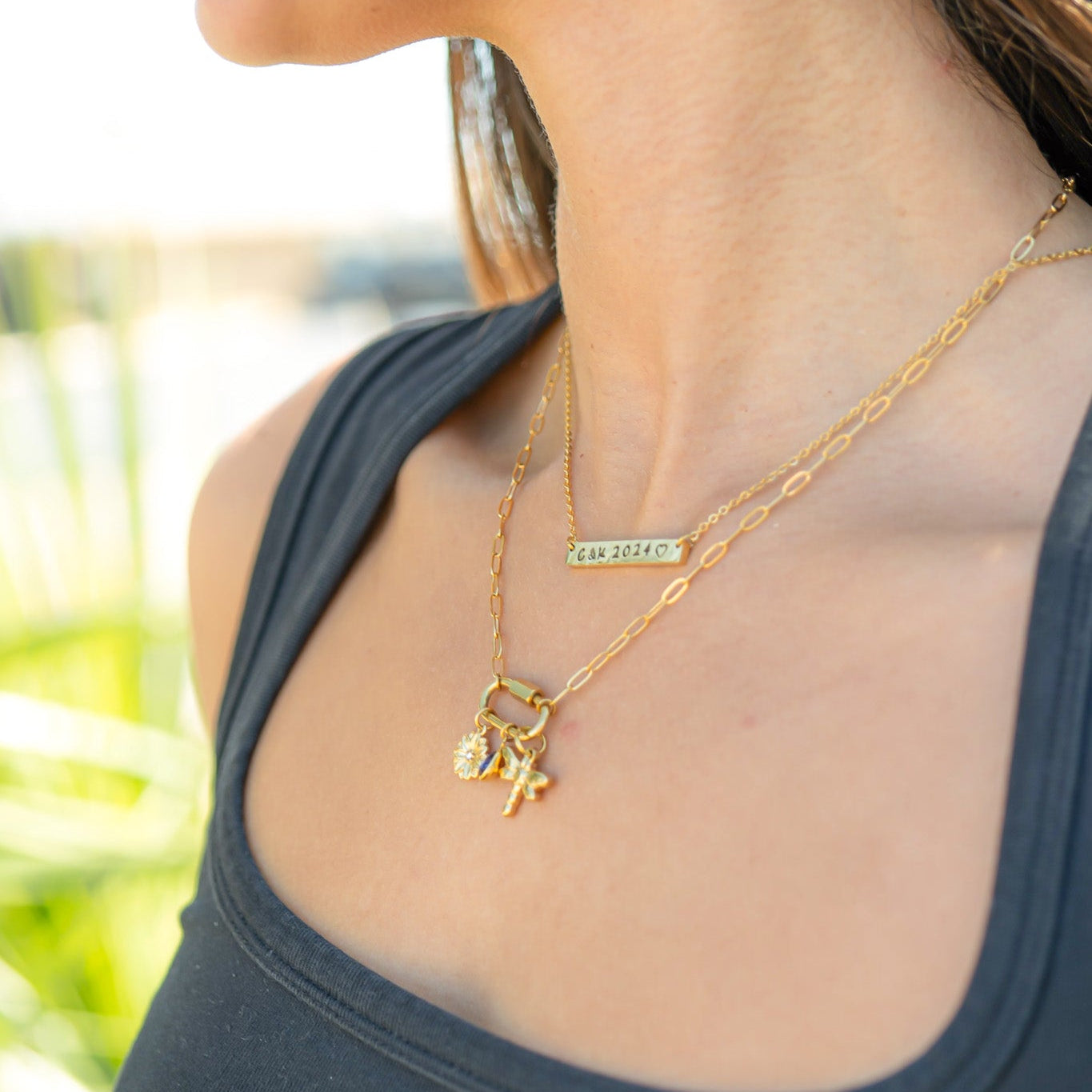 18K Gold PVD Stainless Steel Blank Bar Necklace / SBB0019、mySite、dreamappss