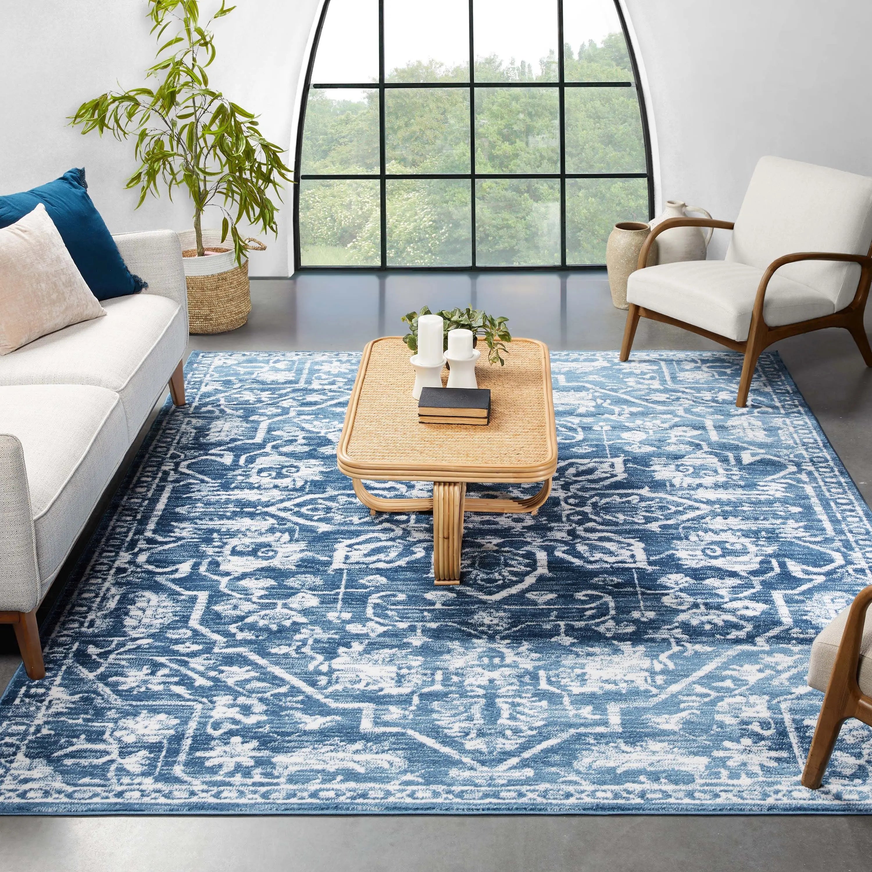 Disa Vintage Medallion Light Blue Soft Rug By Chill Rugs、mySite、gigharbornorthrealestate