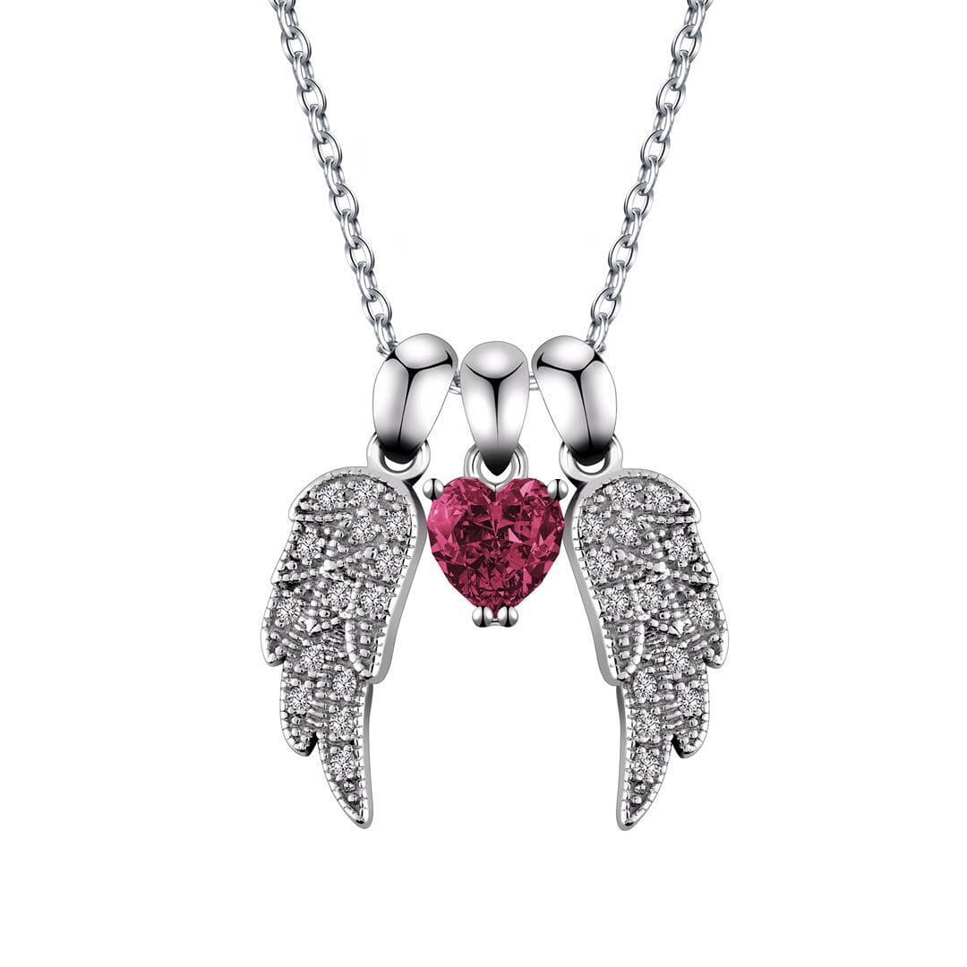 Angel's Wings and Heart Necklace Sterling Silver Guardian Angel、mySite、g9winljtr