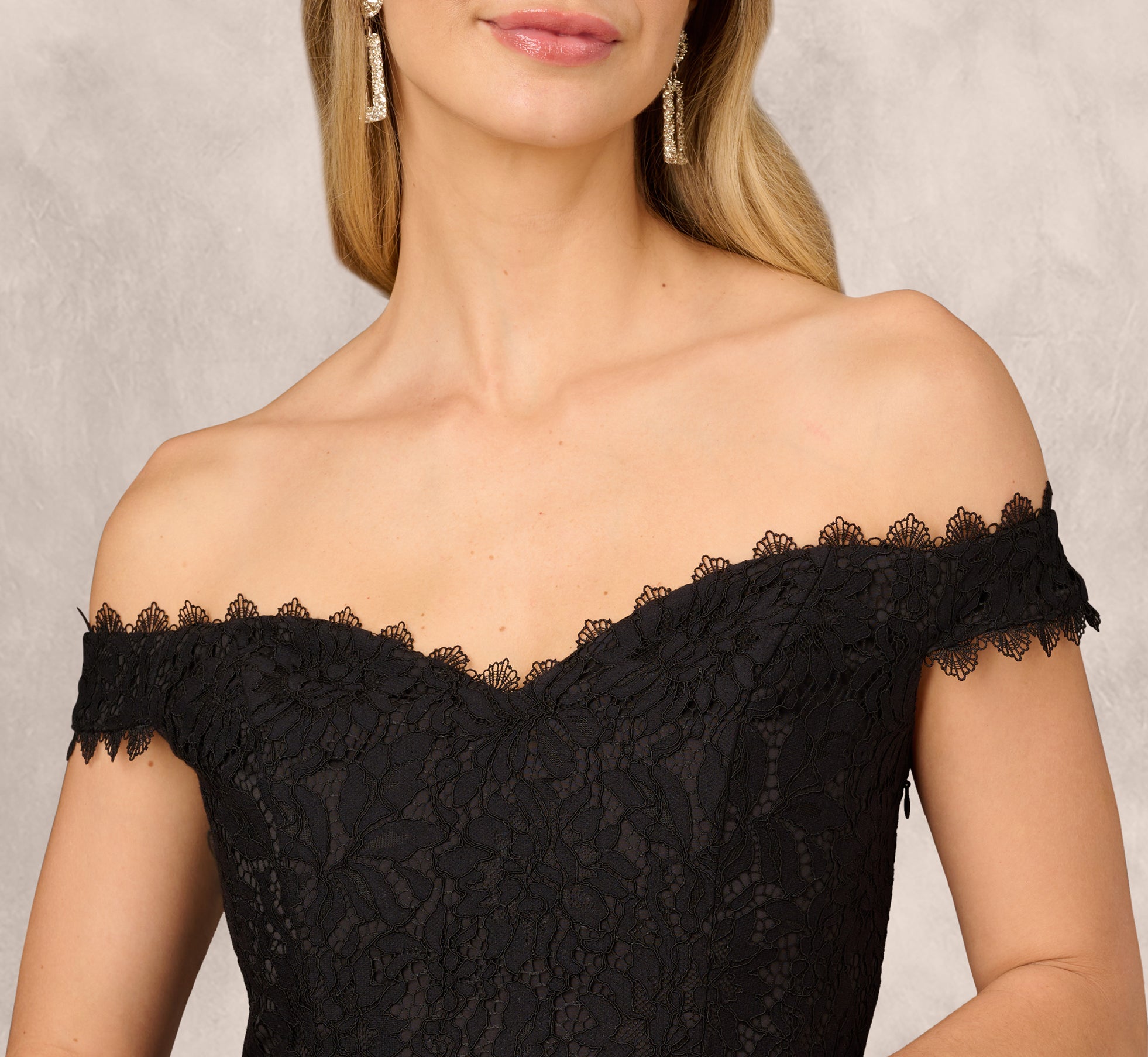 Strapless Organza Ball Gown With Off The Shoulder Neckline In Black、mySite、solidvoid