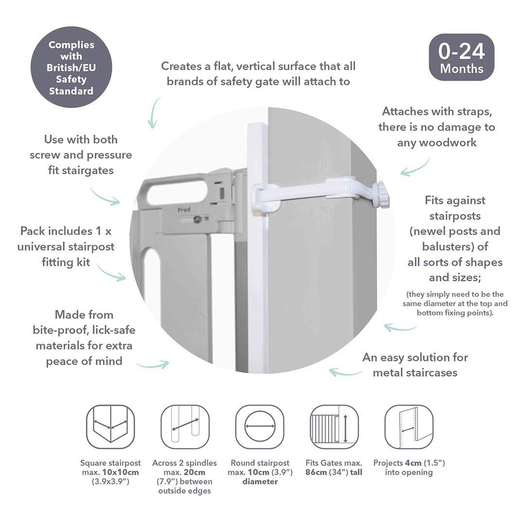  Fred Universal Stairpost Fitting Kit - Pure White、mySite、merchandisen