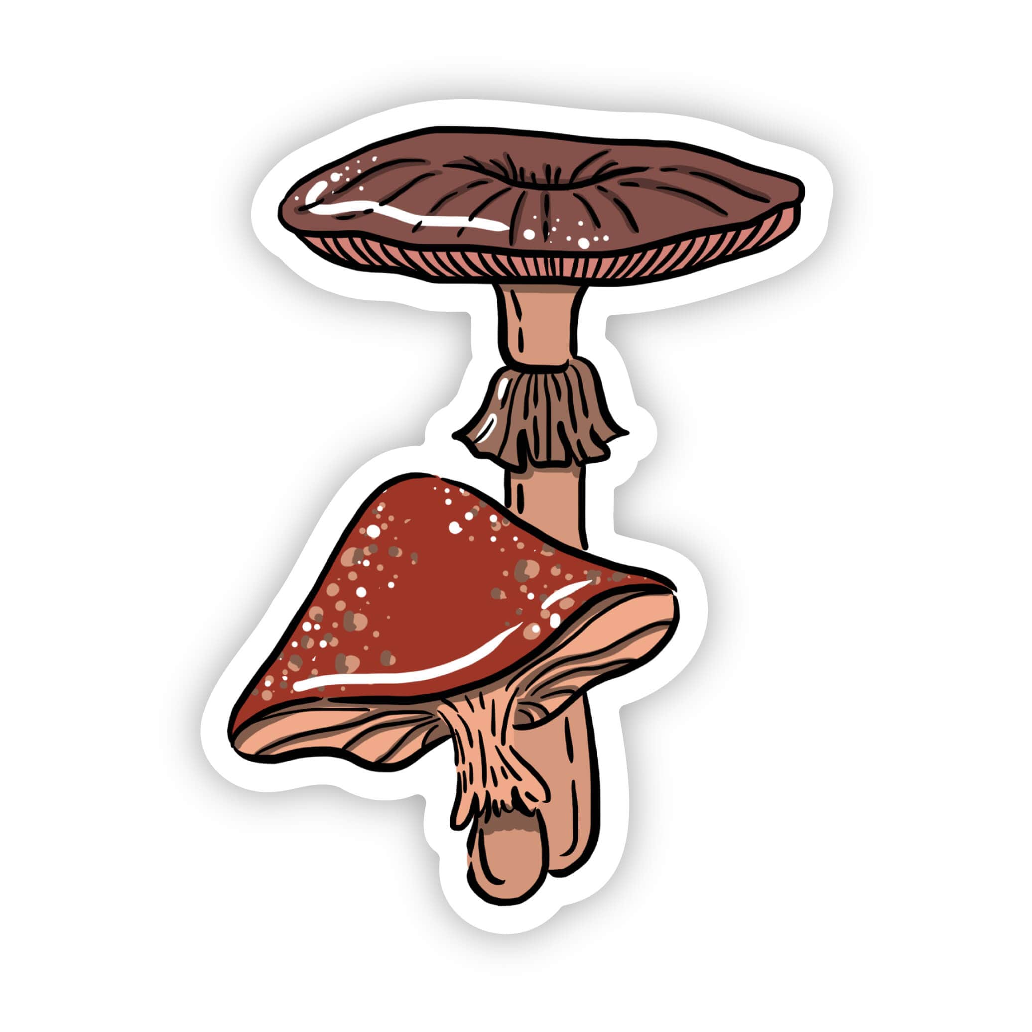  Red & Brown Mushroom Sticker、mySite、ghnorth