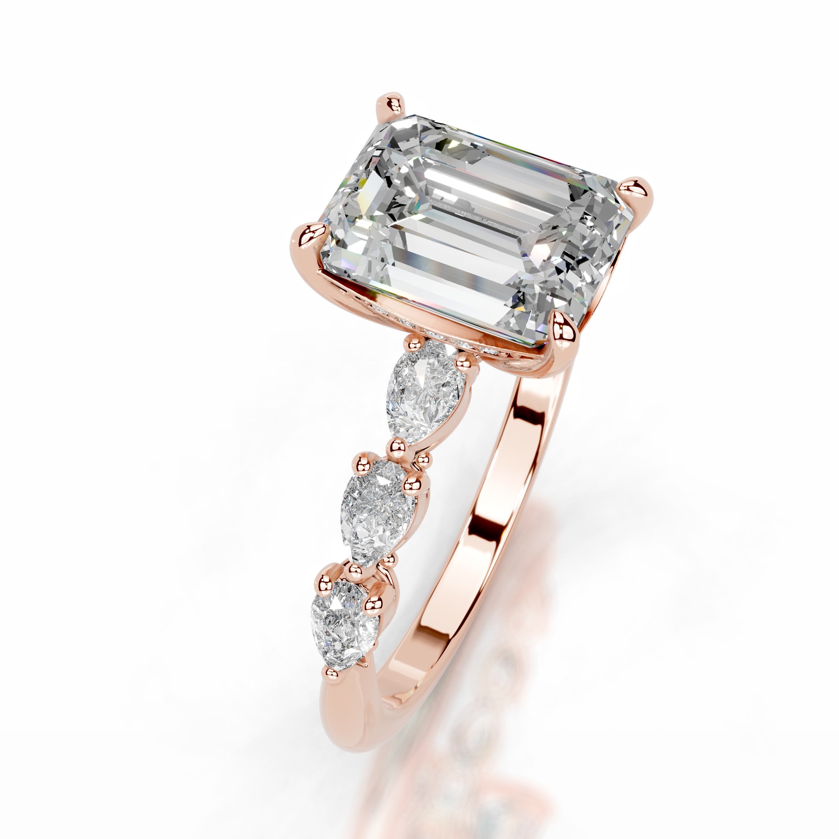 Alinta Moissanite & Diamond Ring - 14K Rose Gold、mySite、hinf8tx79