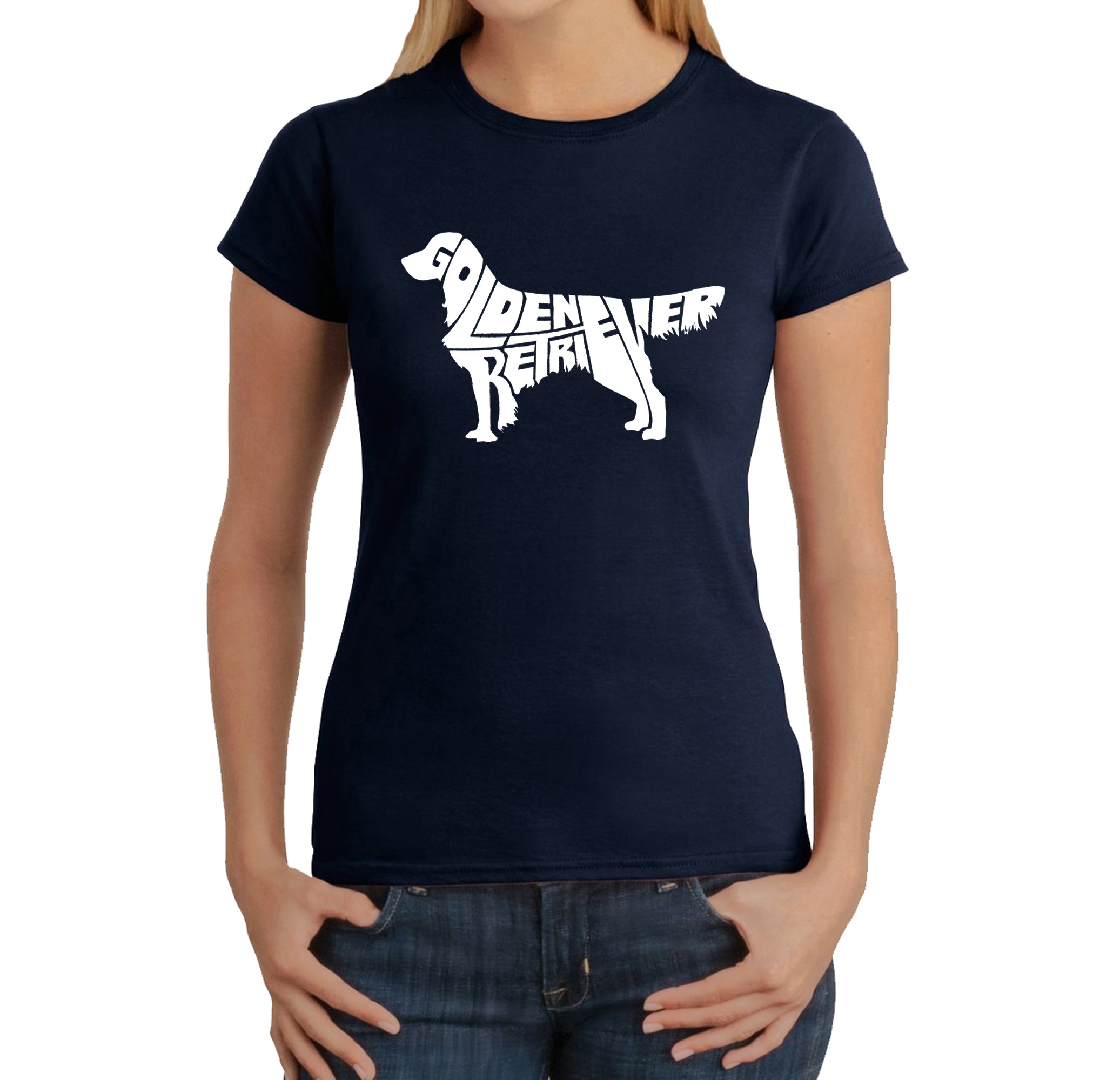 Golden Retriever - Women's Word Art T-Shirt、mySite、camillekostekn