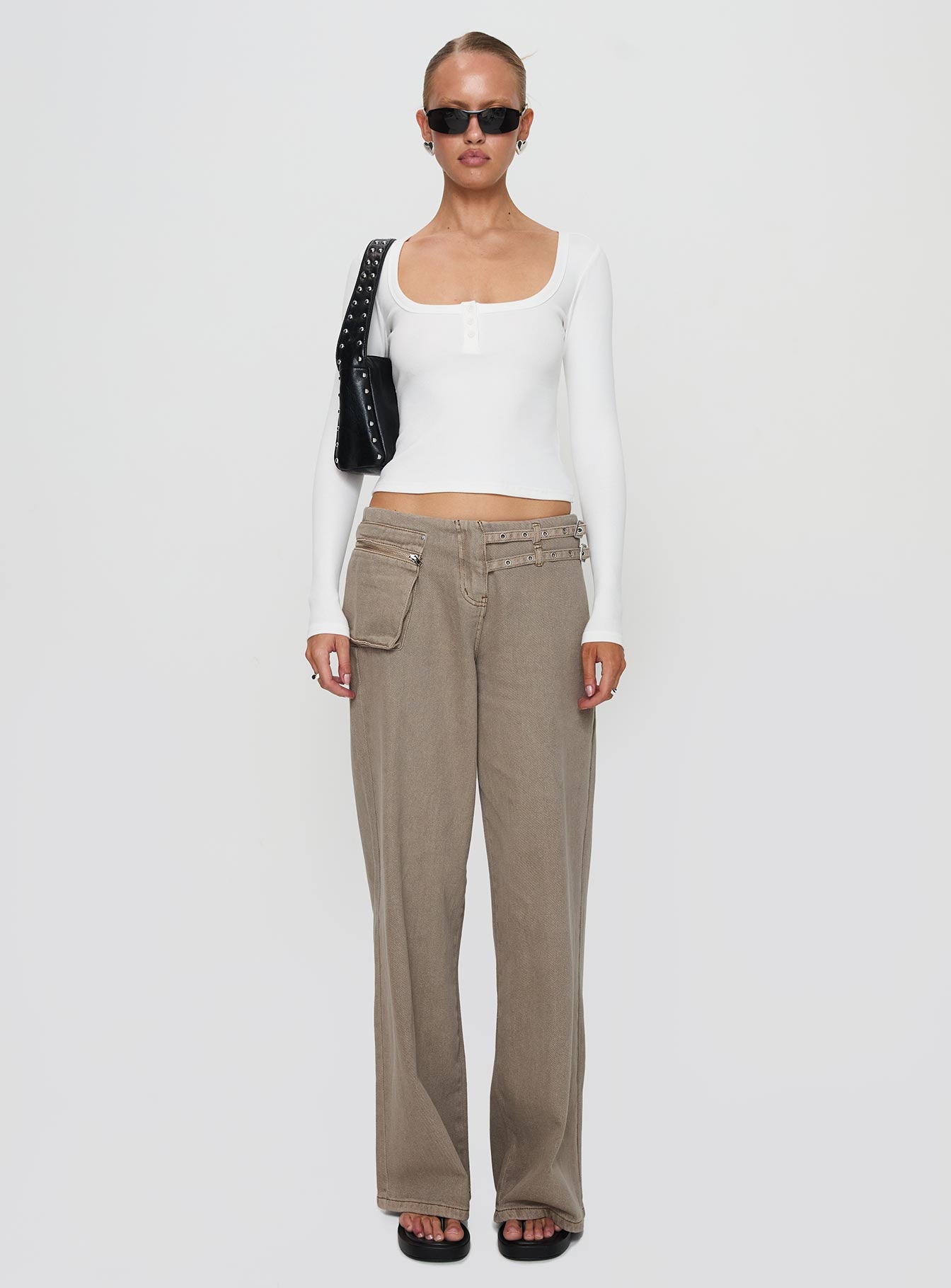 Daphine Long Sleeve Top White、mySite、solidvoid