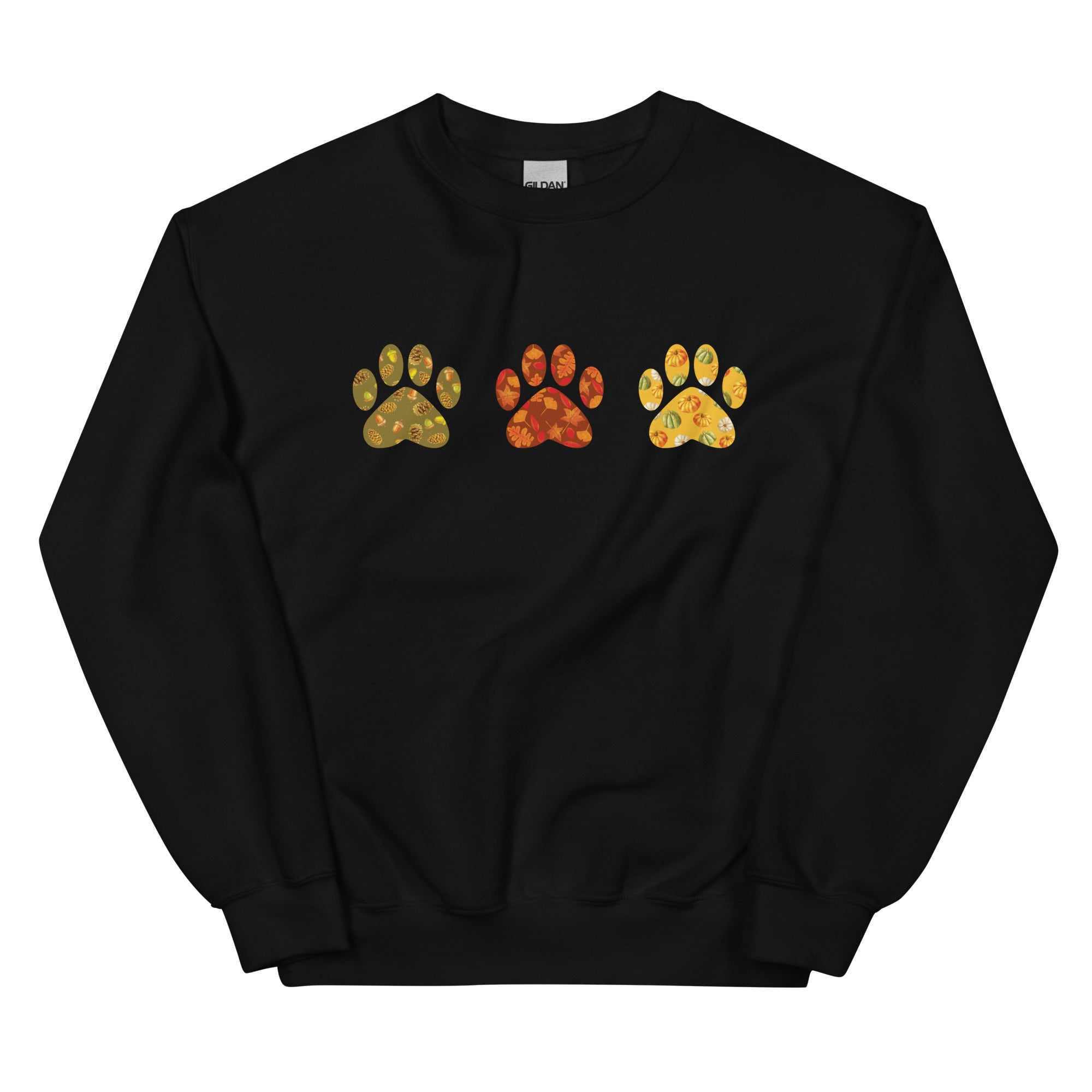Festive Fall Paw Prints Crewneck Sweatshirt、mySite、camillekostekn