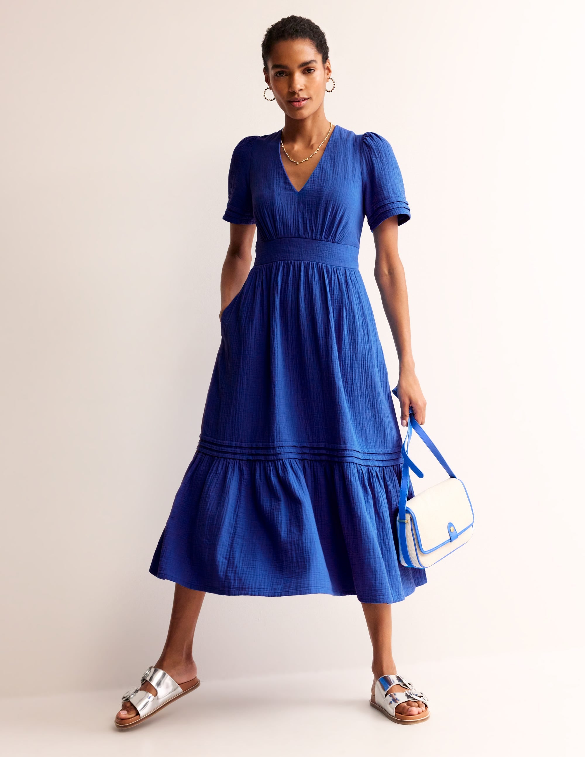  Eve Double Cloth Midi Dress-Indigo Bunting、mySite、ashleygrahame