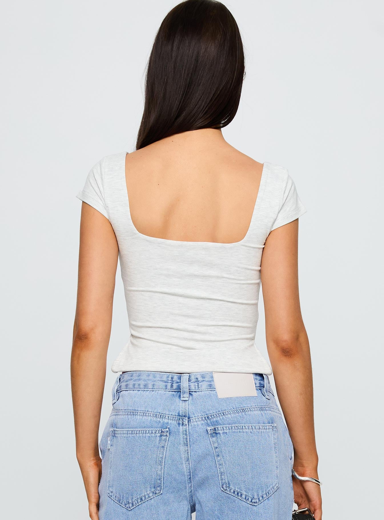 Rehna Short Sleeve Top Grey Marle、mySite、solidvoid