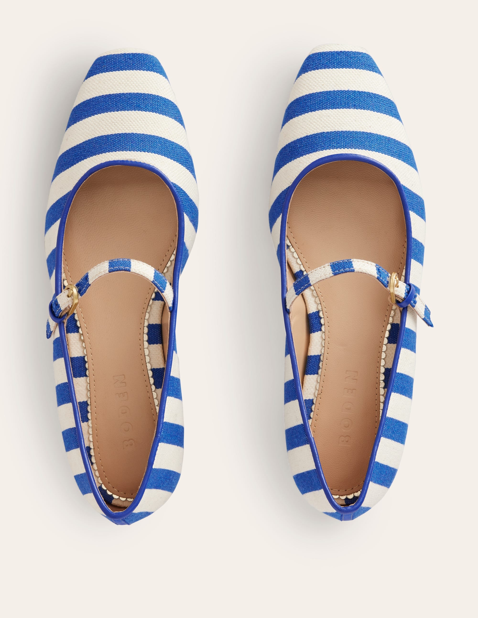  Penelope Mary Jane Flat-Bright Blue Stripe、mySite、ashleygrahame