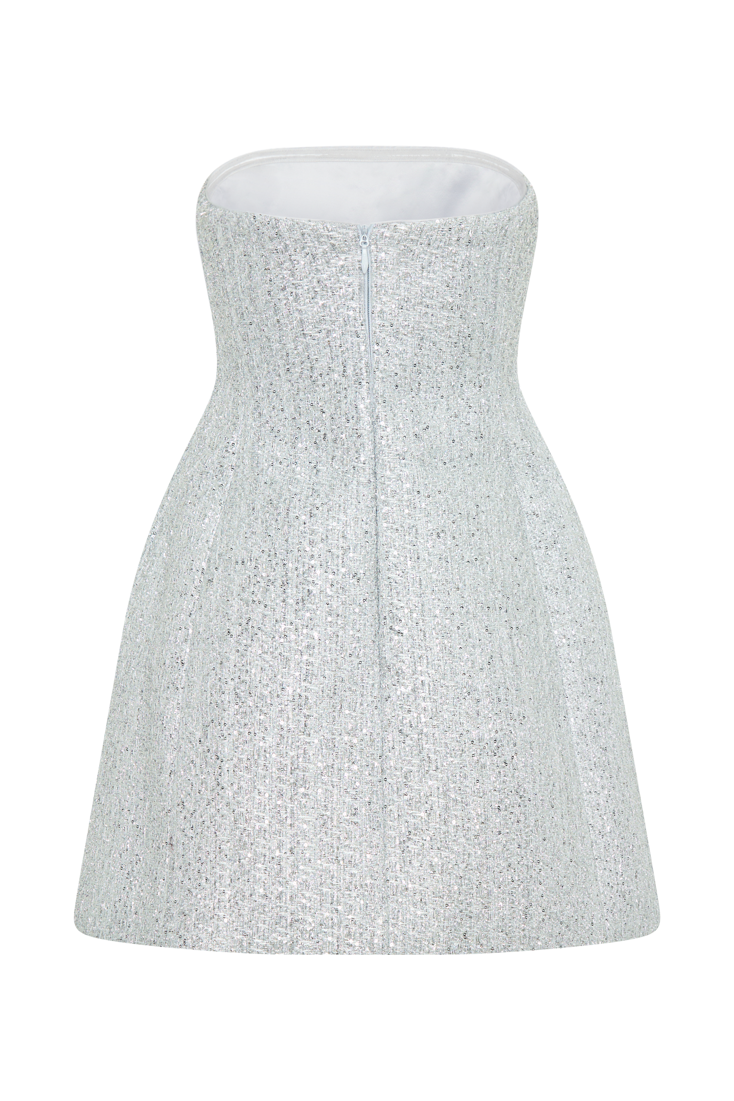 Gala Strapless Tweed Mini Dress - Silver、mySite、solidvoid