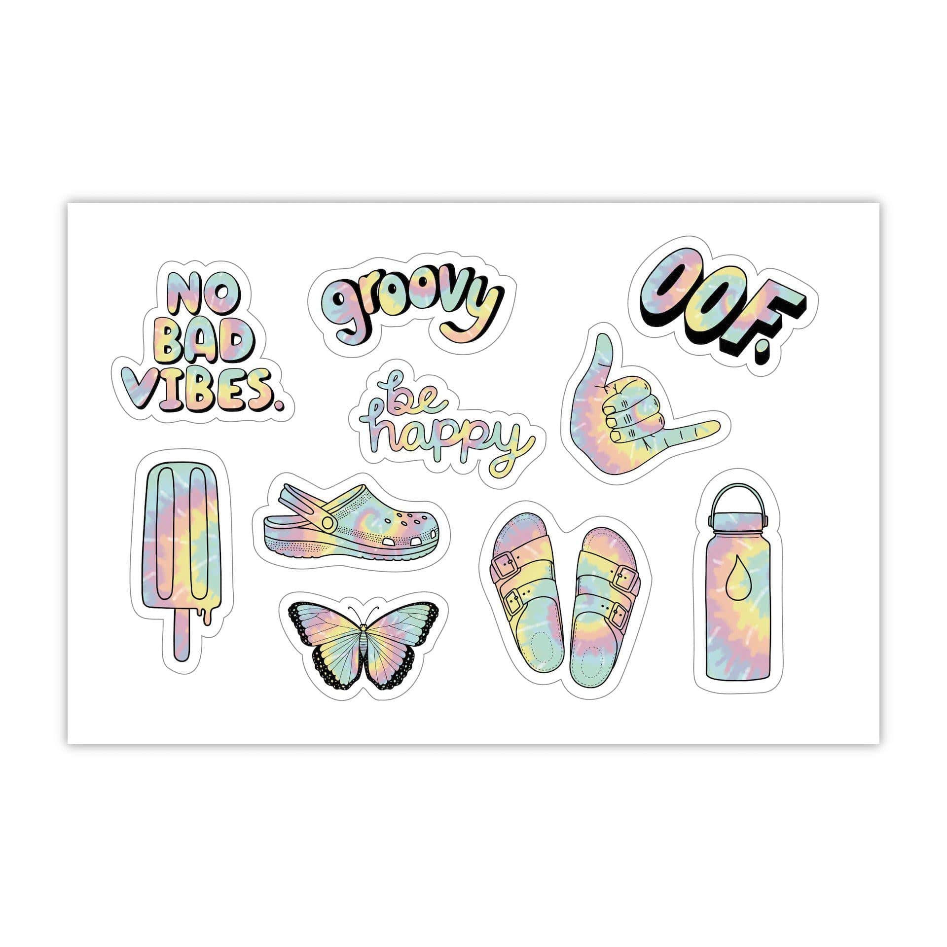  Sheet of Mini Stickers - Tie Dye Aesthetic - SMALL miniature 1 x 1 Water Bottle Stickers - VSCO Stickers - Phone Case Stickers - Laptop Stickers - 21 Designs、mySite、elrpsem3k