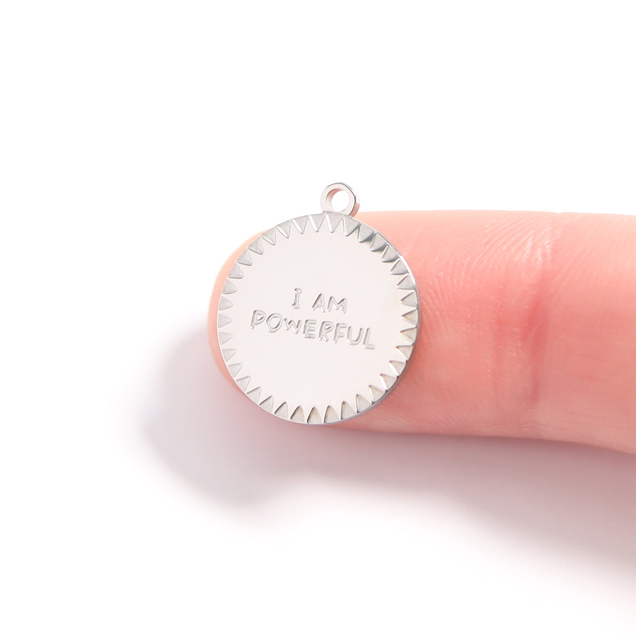 18K Gold PVD Stainless Steel I Am Powerful Charm / PDL0015、mySite、dreamappss