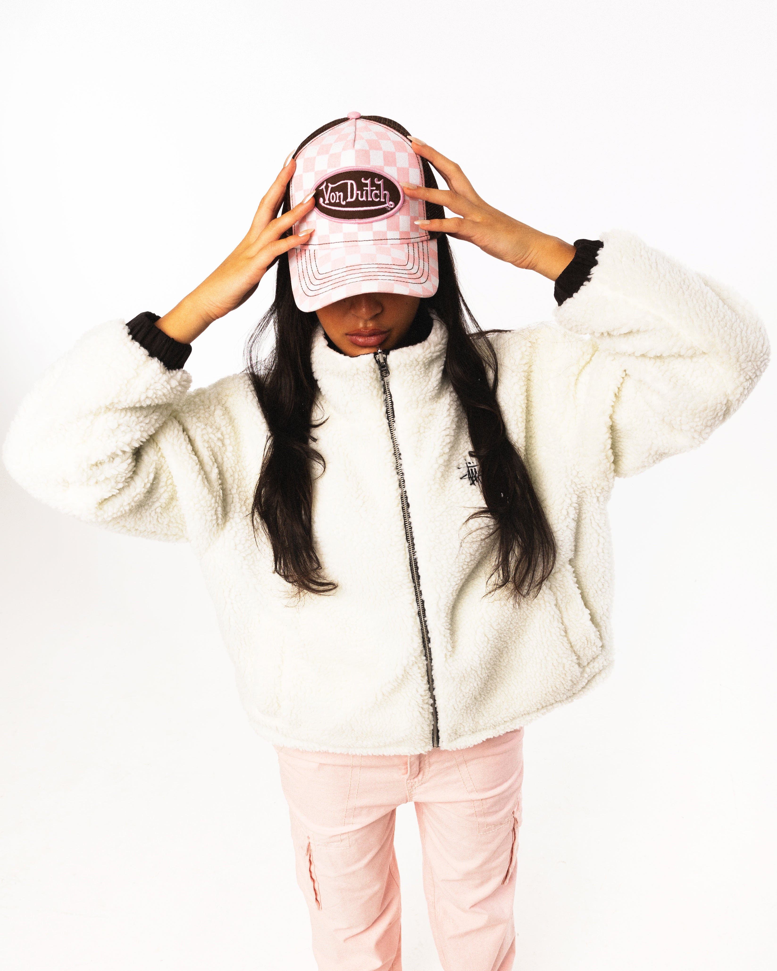 Stussy Women's Reversible Work Sherpa Jacket Black/White、mySite、zt4zffjzw