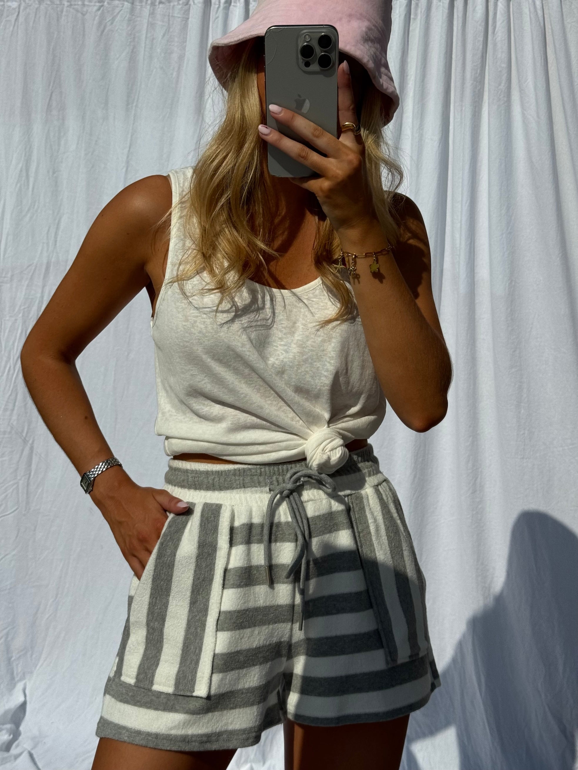 White pleated skirt
